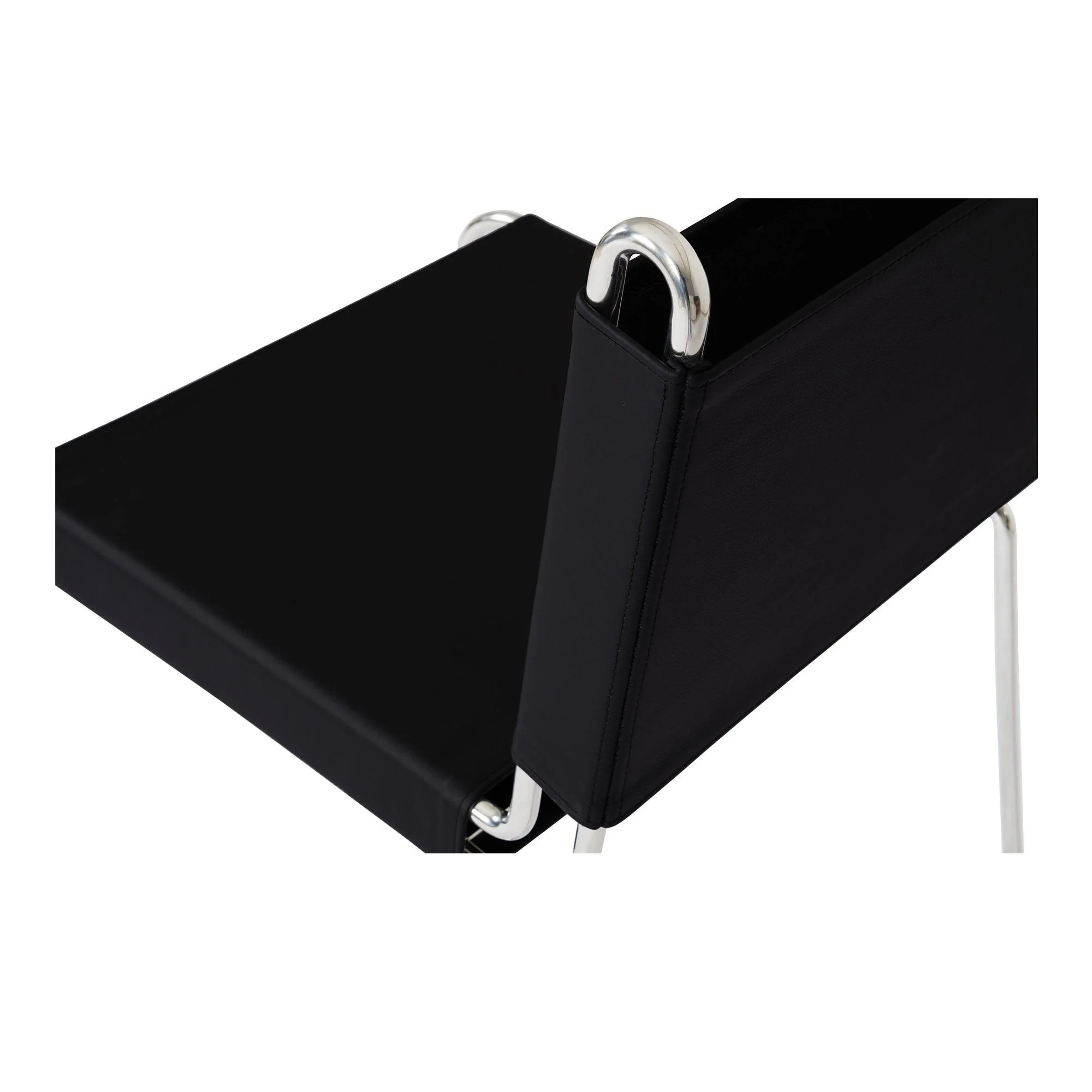 Petra Leather Accent Chair Black - Frankwebs