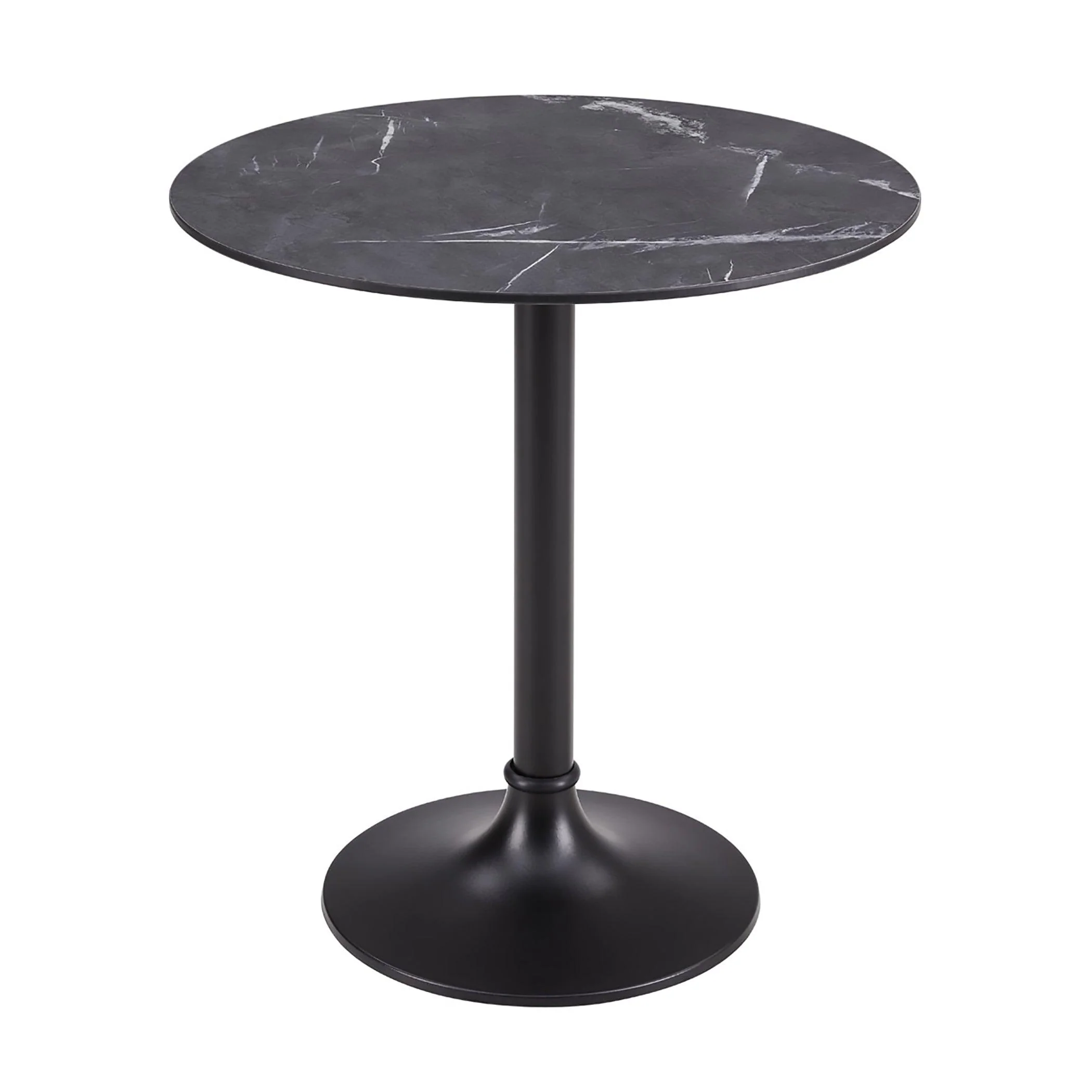 JANNIE 30 BISTRO TABLE IN BLACK WITH BLACK COLUMN AND BASE - Frankwebs