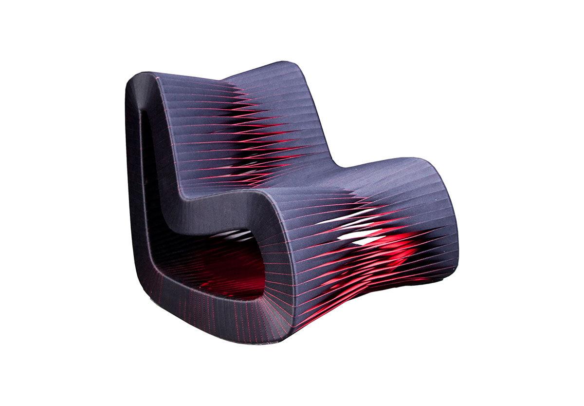 Seat Belt Rocking Chair, Black/Red - Frankwebs