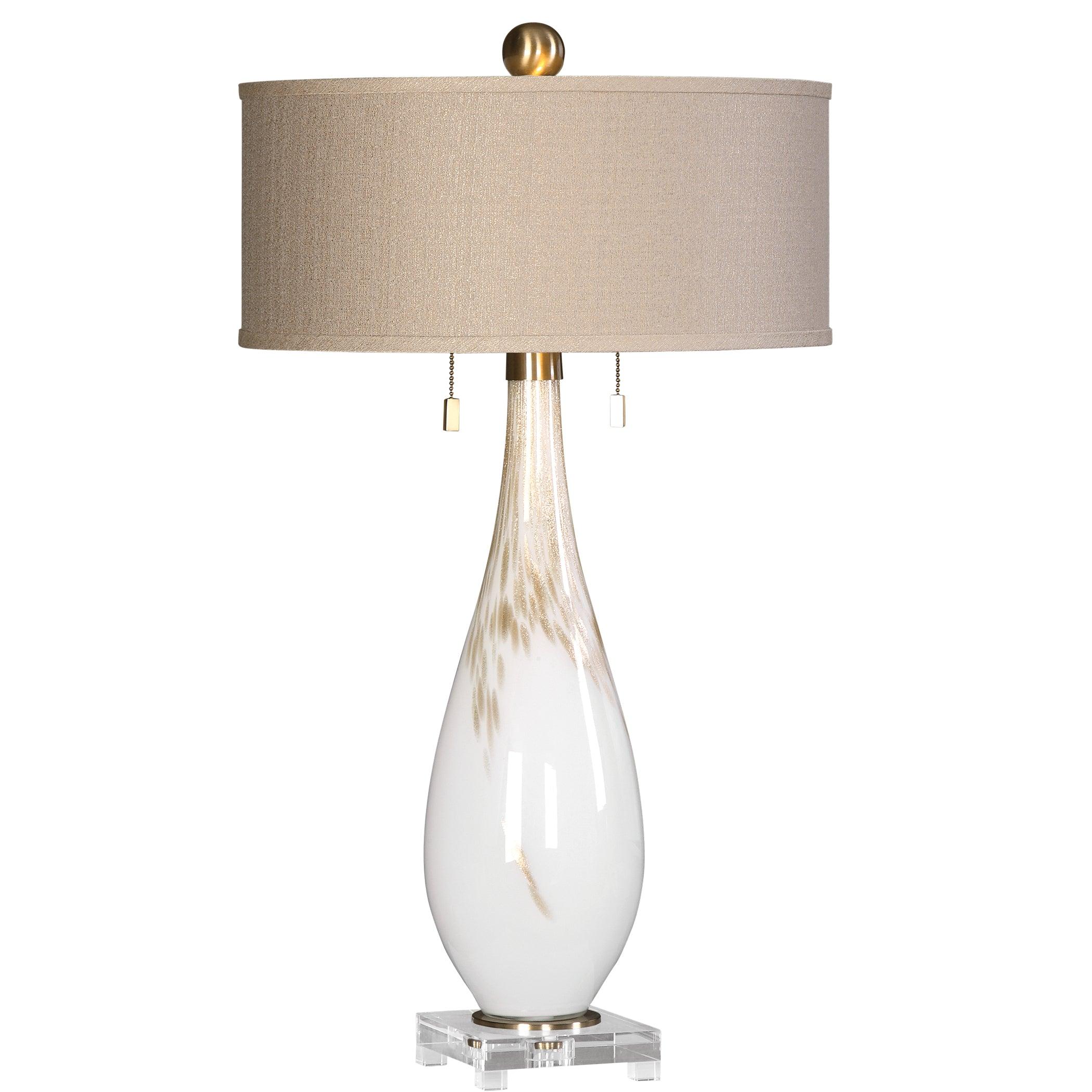 CARDONI WHITE GLASS TABLE LAMP - Frankwebs