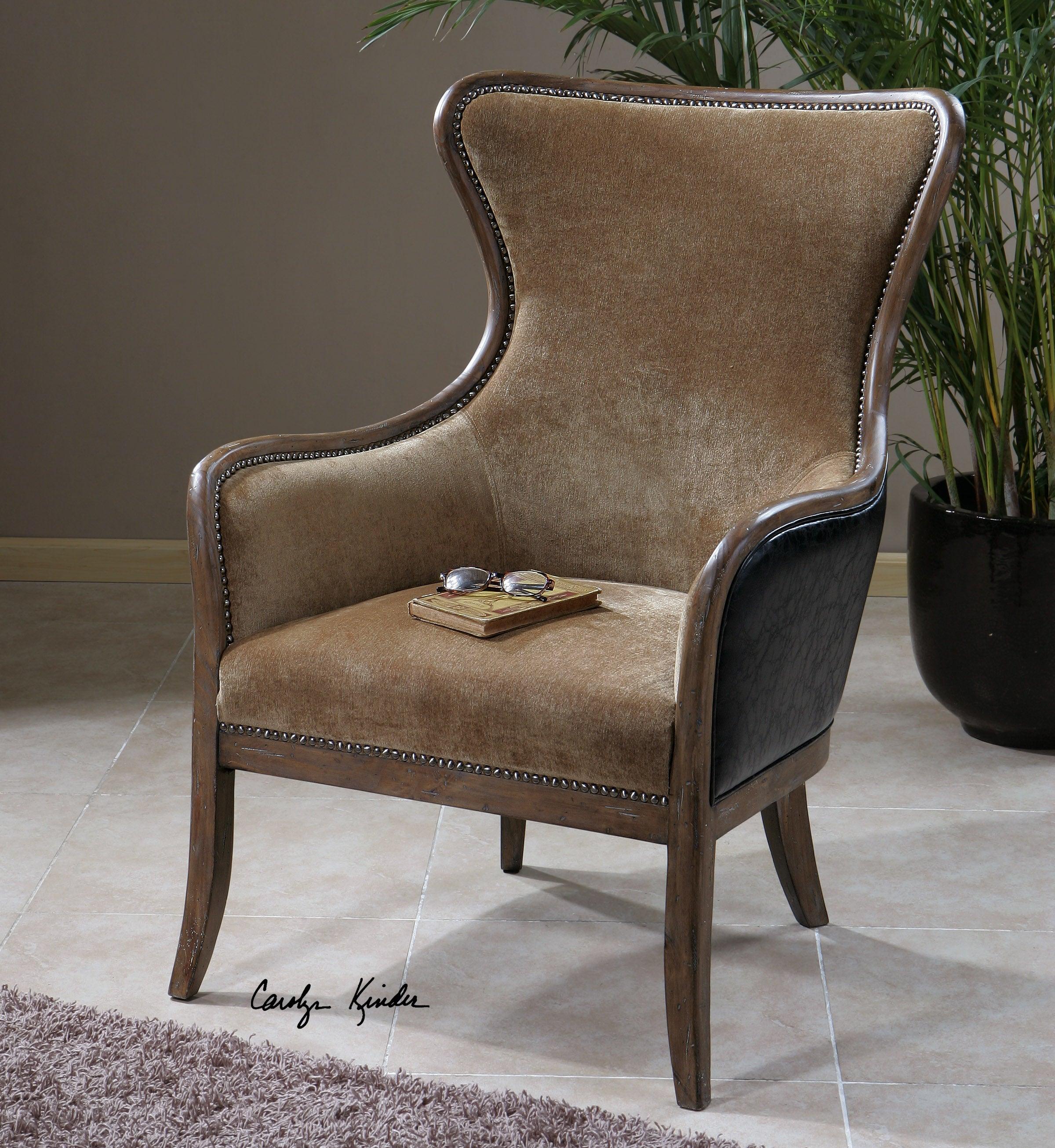 Snowden Tan Wing Chair - Frankwebs