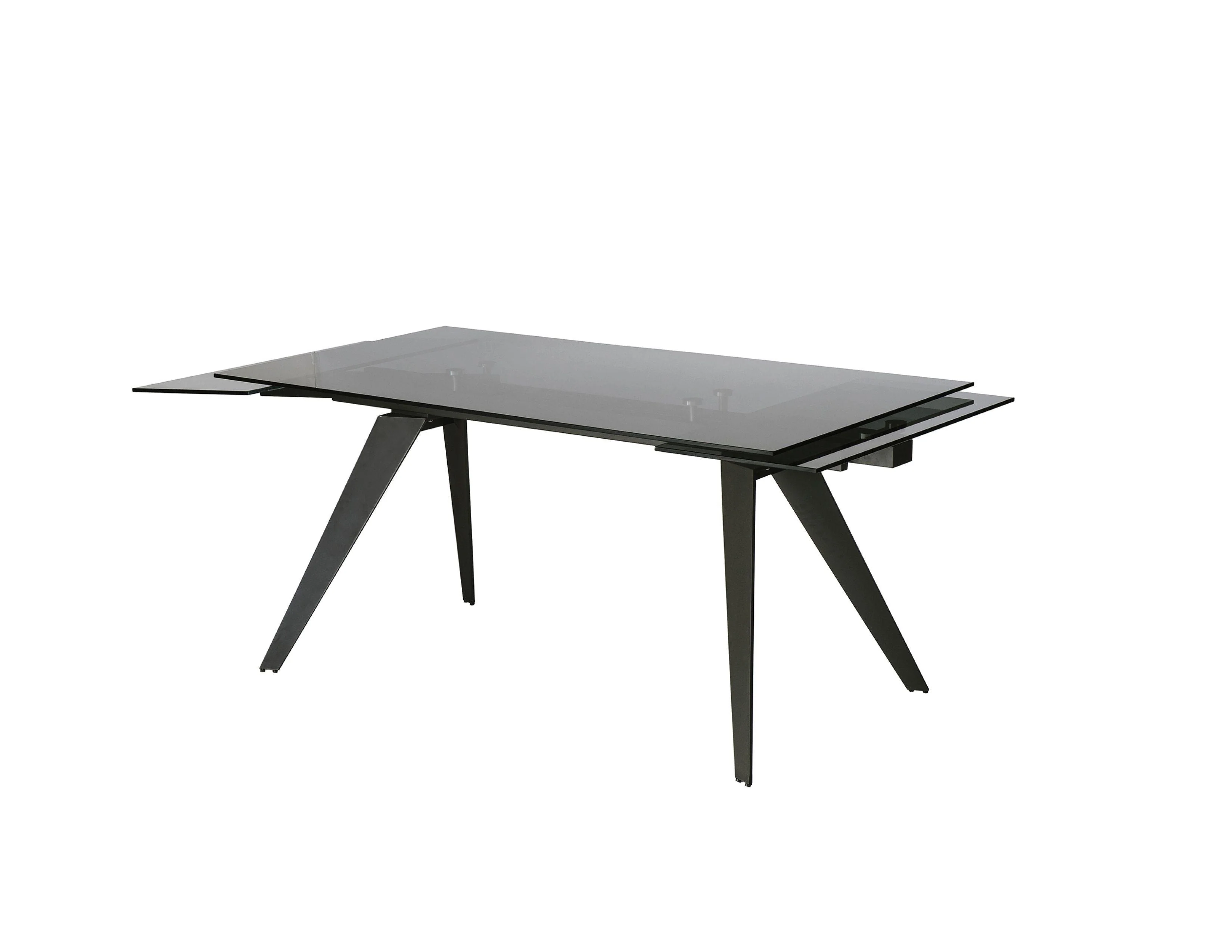 NOIRE Dining Table Double Extension Gunmetal Steel Base - Frankwebs