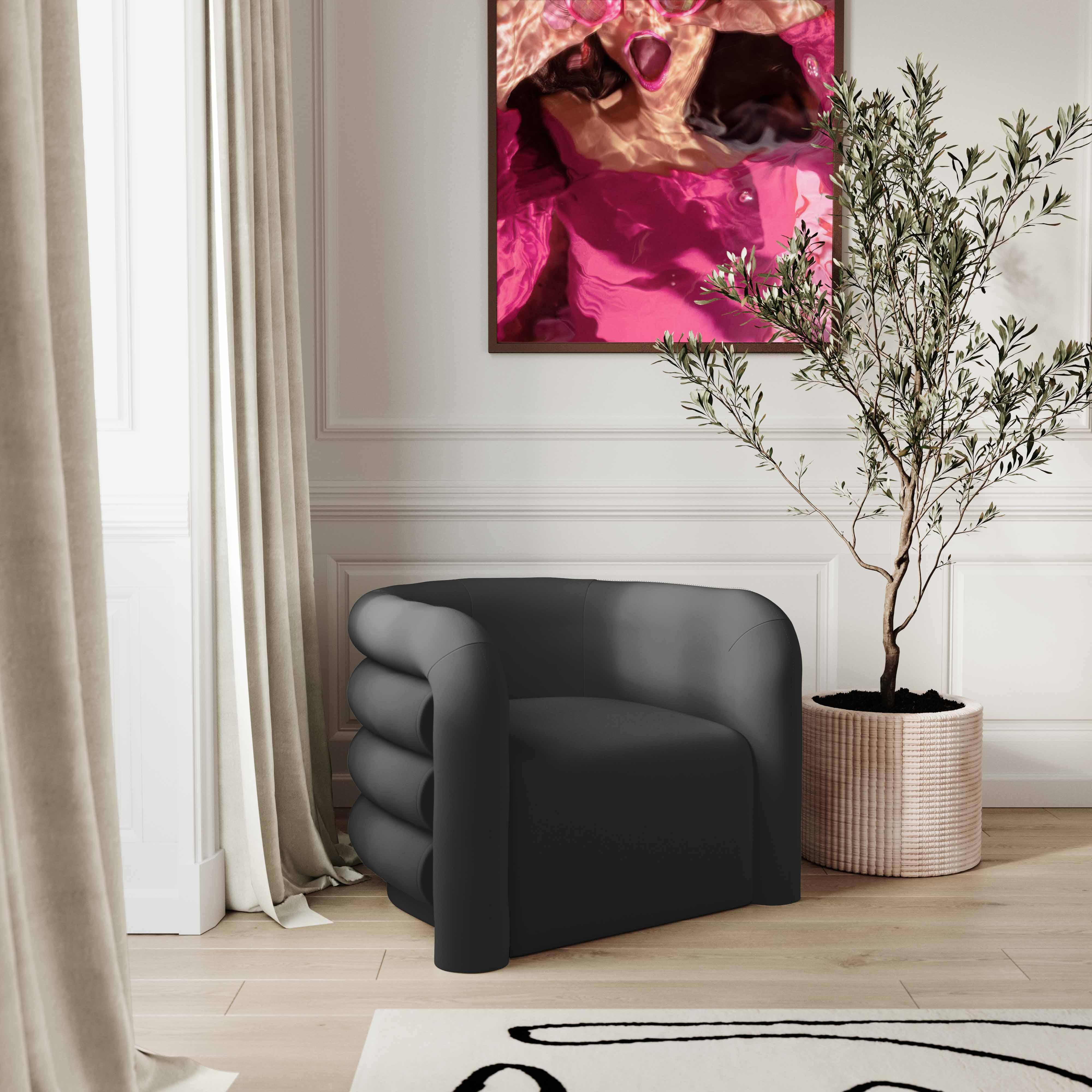 Curves Black Velvet Lounge Chair - Frankwebs