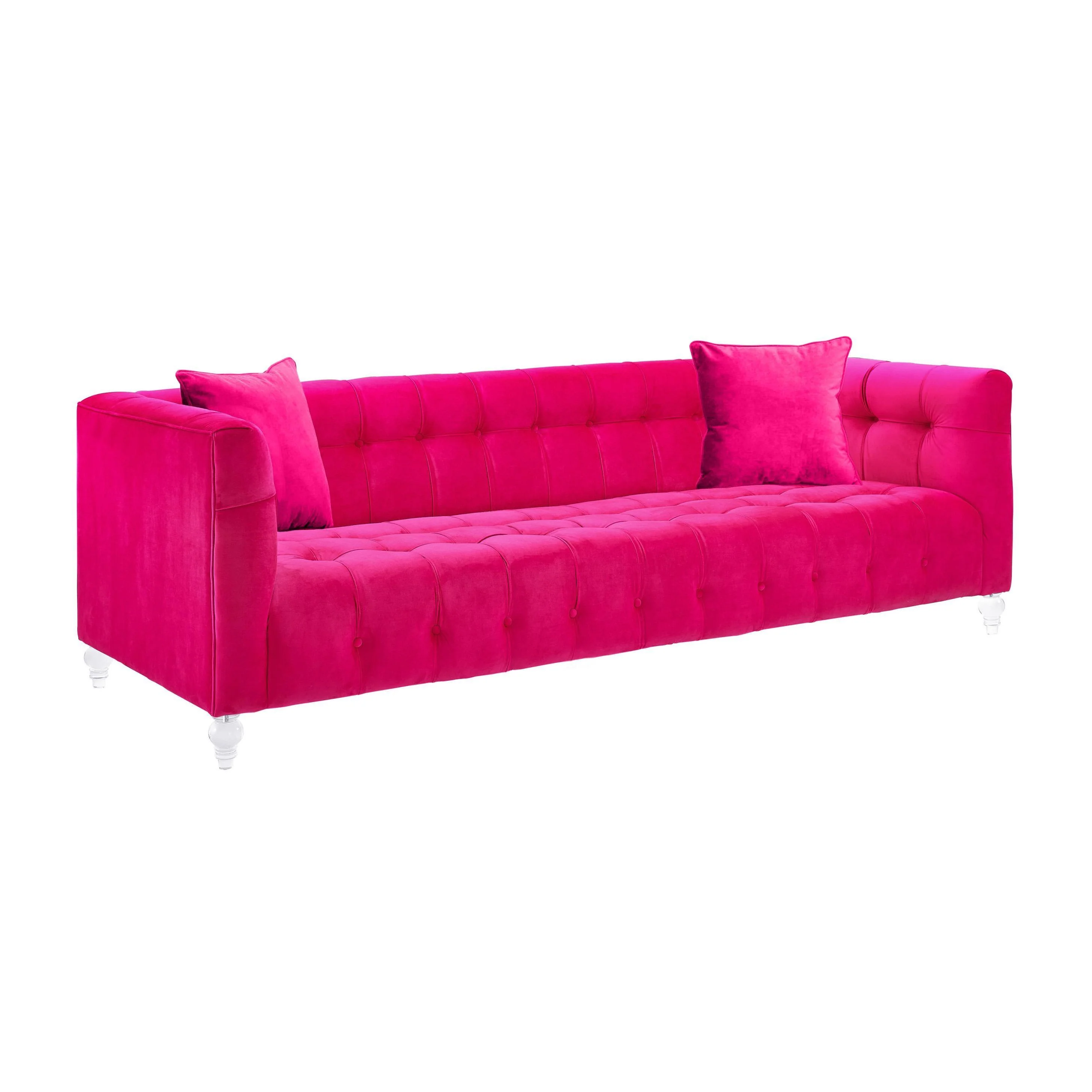 Bea Hot Pink Velvet Sofa - Frankwebs