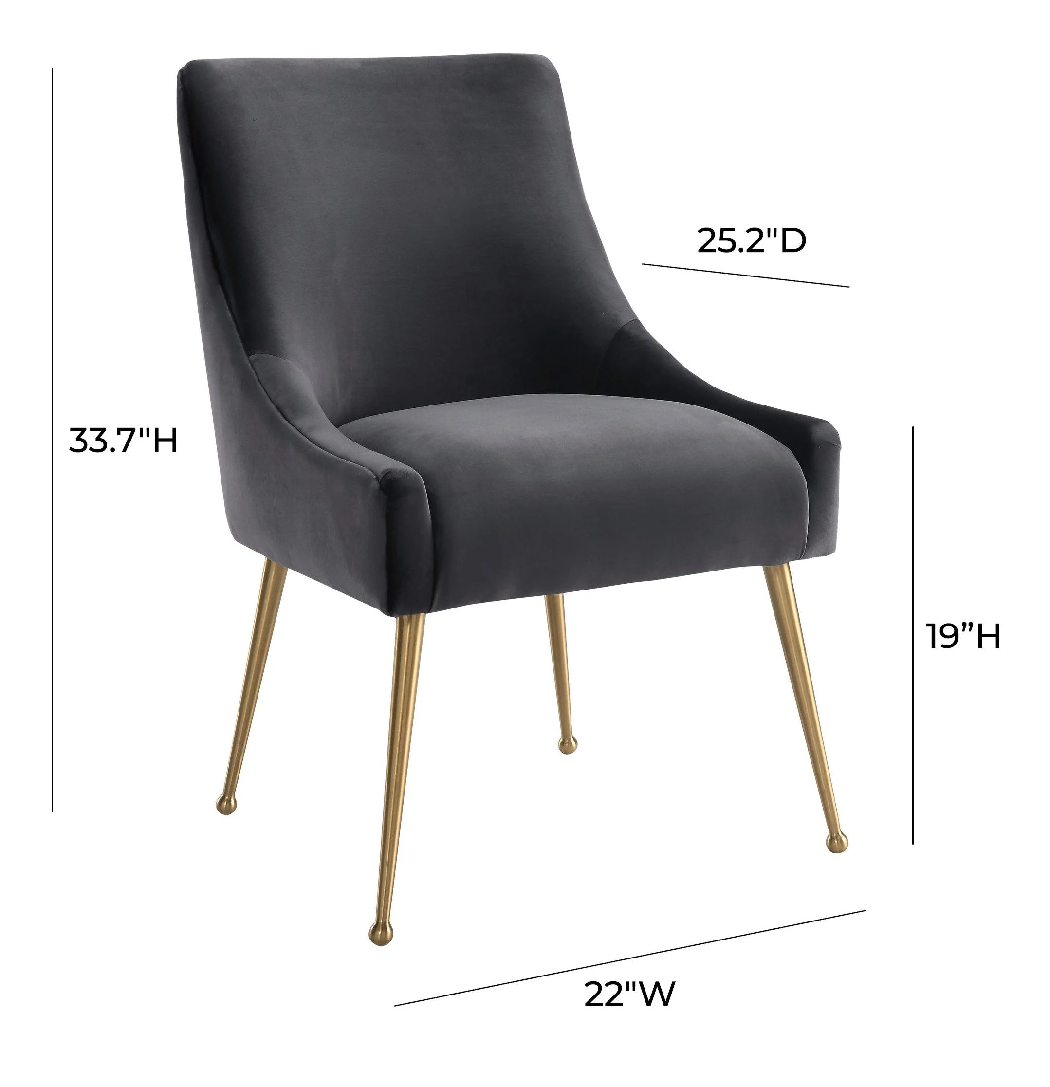 Beatrix Grey Velvet Side Chair - Frankwebs