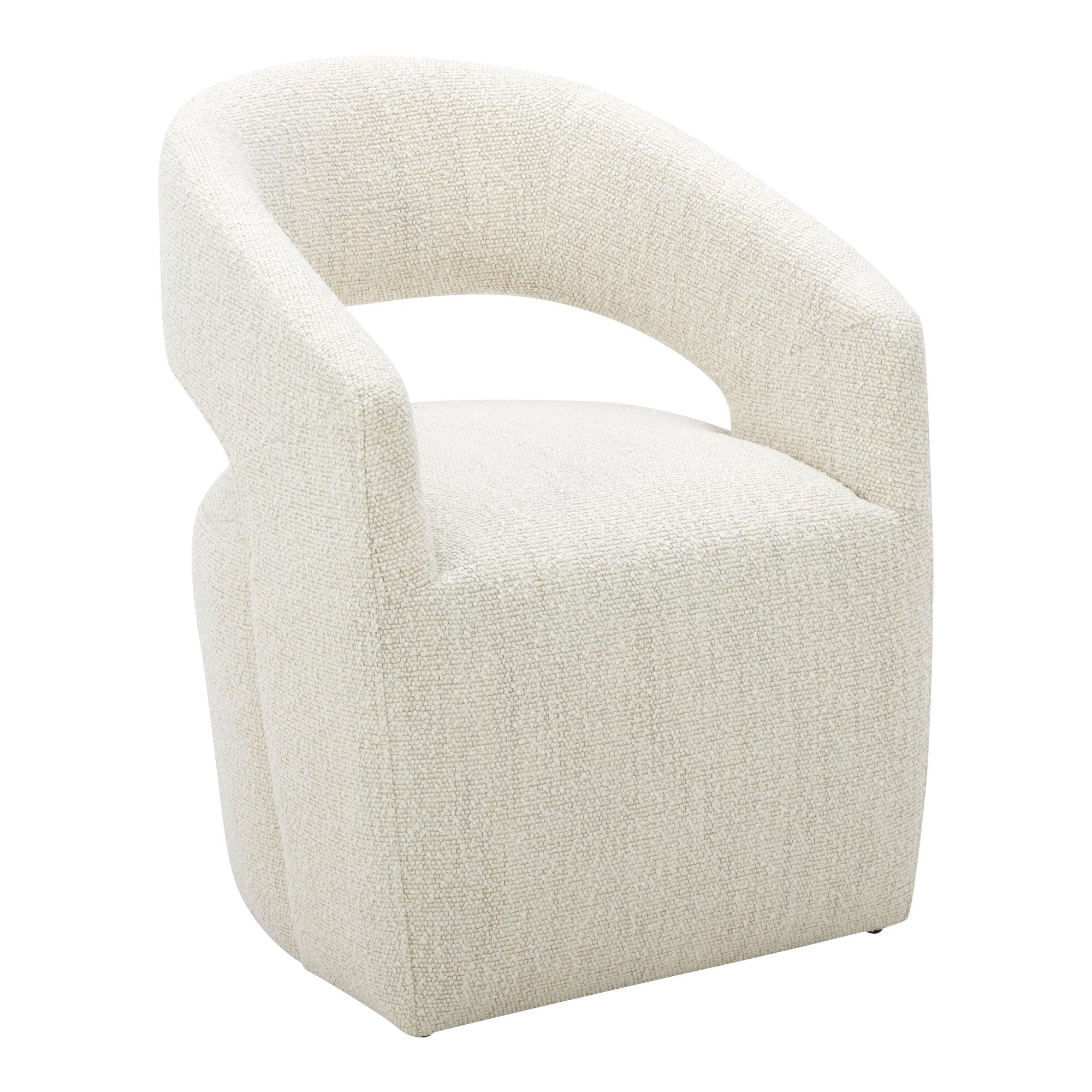 Barrow Rolling Dining Chair Performance Fabric White Mist - Frankwebs