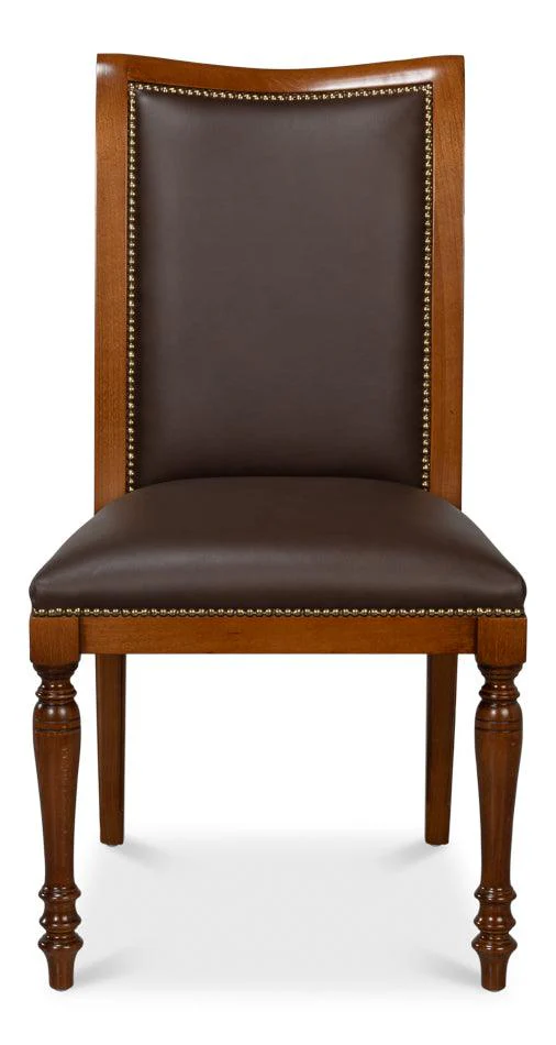 Camile Leather Side Chair - Brown - Set of 2 - Frankwebs