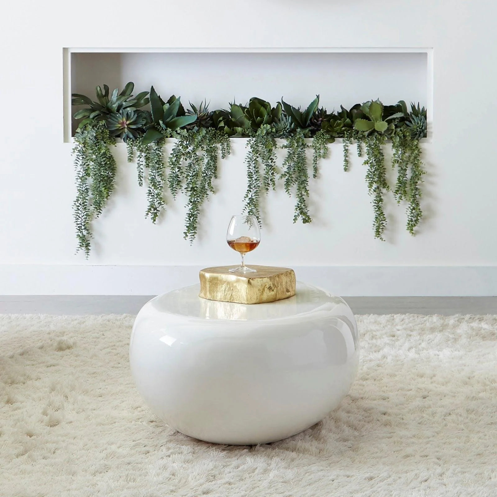 River Stone Coffee Table, Small, Gel Coat White - Frankwebs