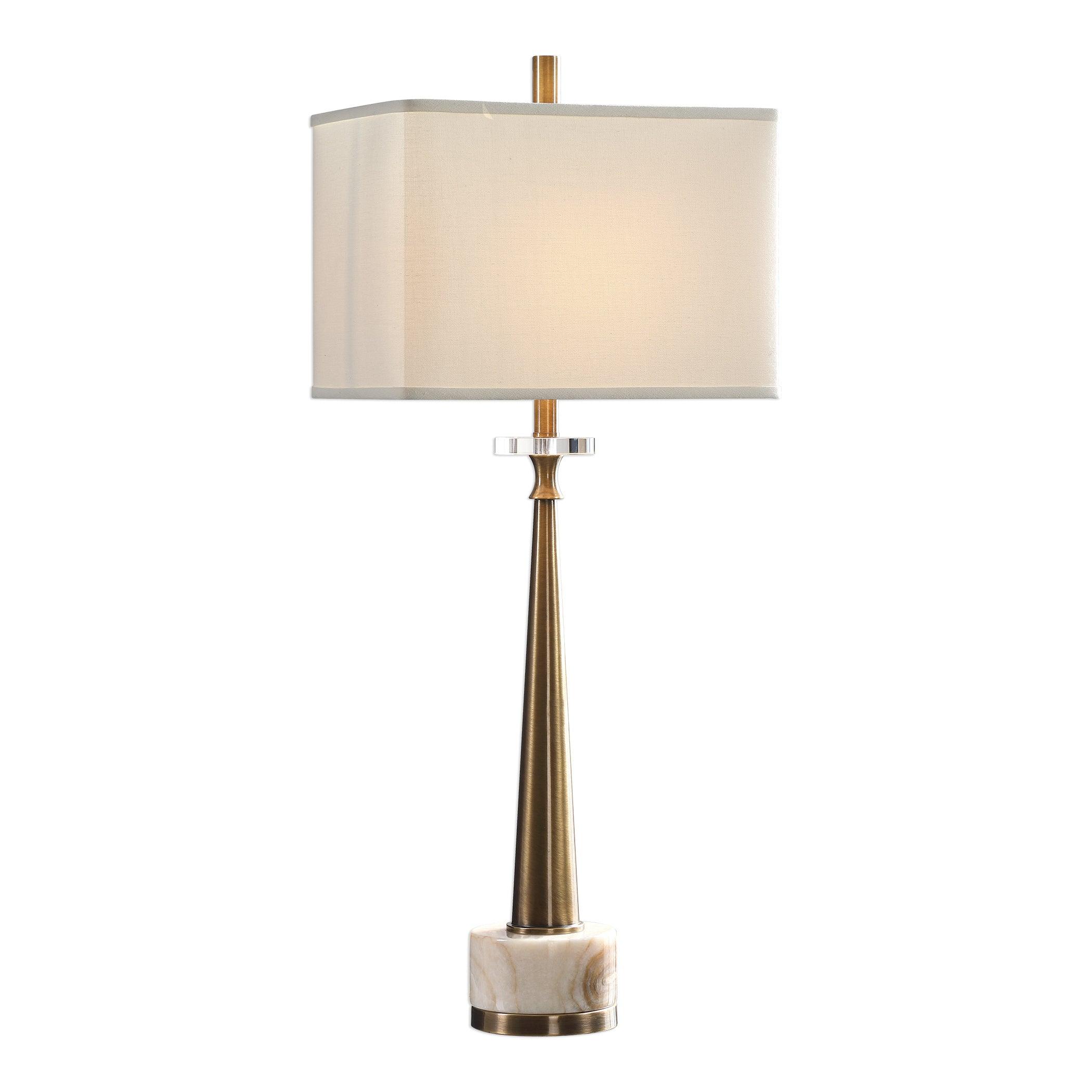 VERNER TAPERED BRASS TABLE LAMP - Frankwebs