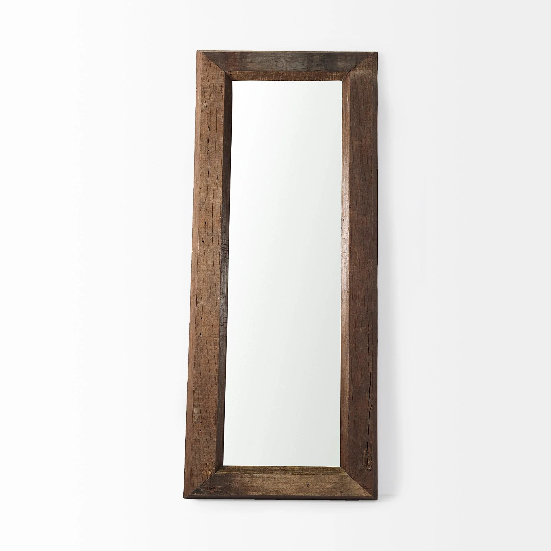 Gerome 31.0L x 5.0W x 86.0H  Brown Wooden Floor Mirror - Frankwebs