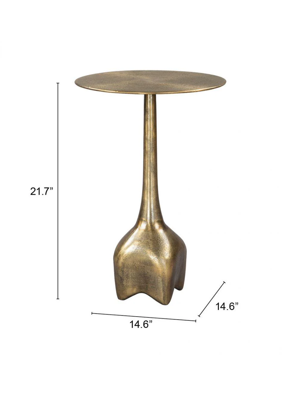 Lexi Side Table Antique Brass - Frankwebs