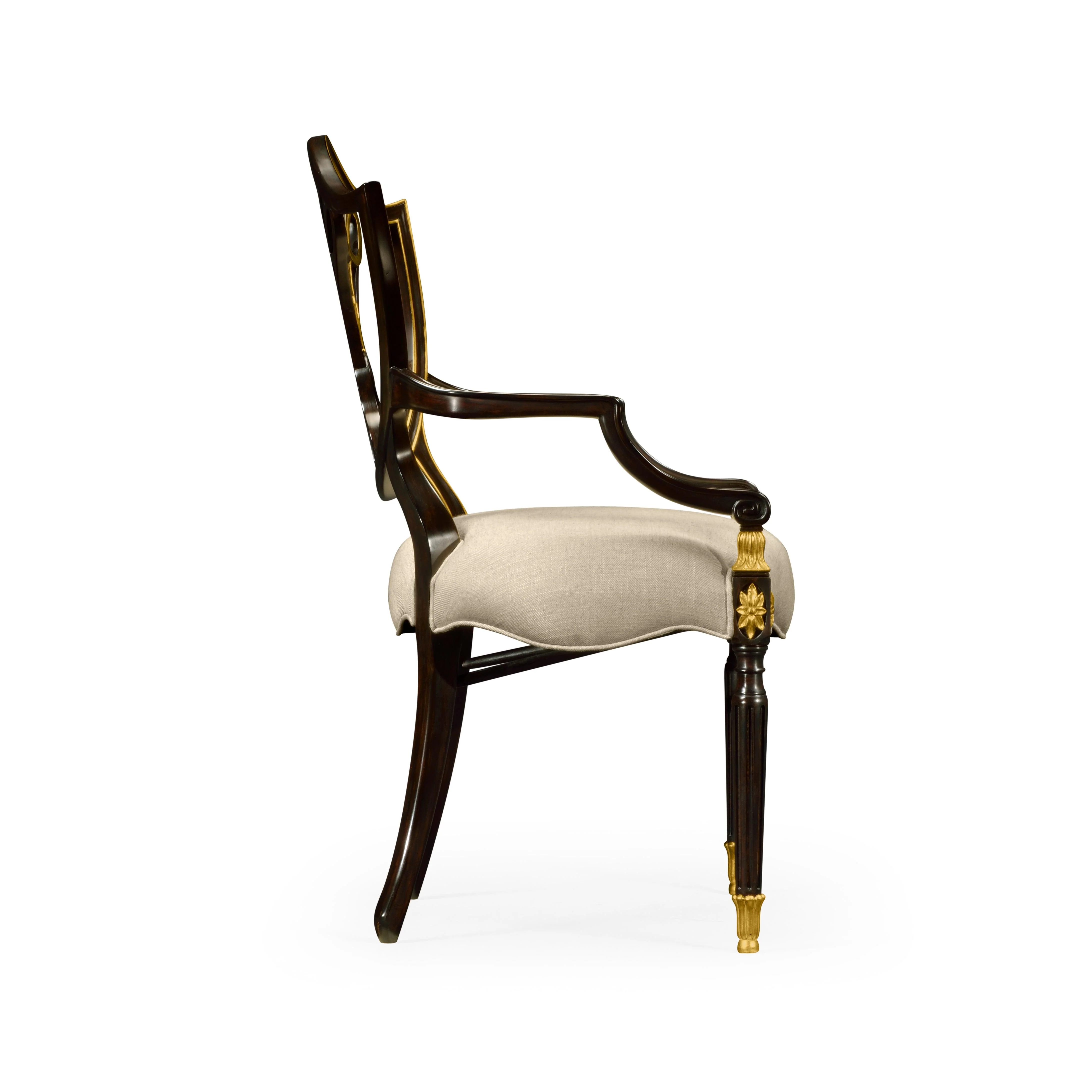 Country Farmhouse Painted Sheraton Shield Back Arm Chair - Set of 2 - Frankwebs