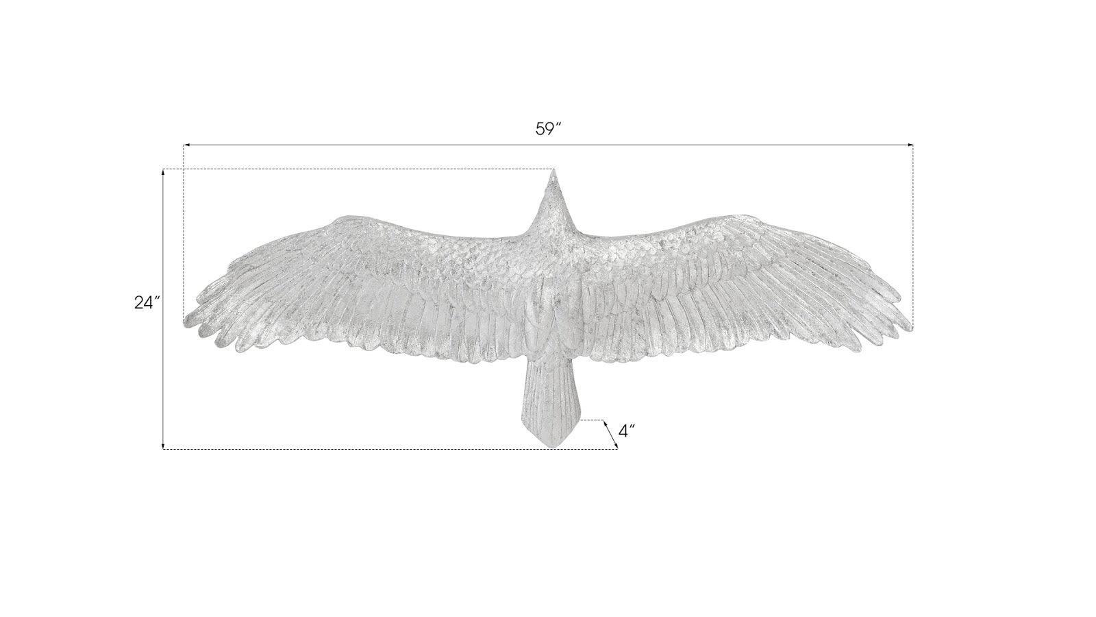 Soaring Eagle Wall Art, Resin, Silver Leaf, SM - Frankwebs