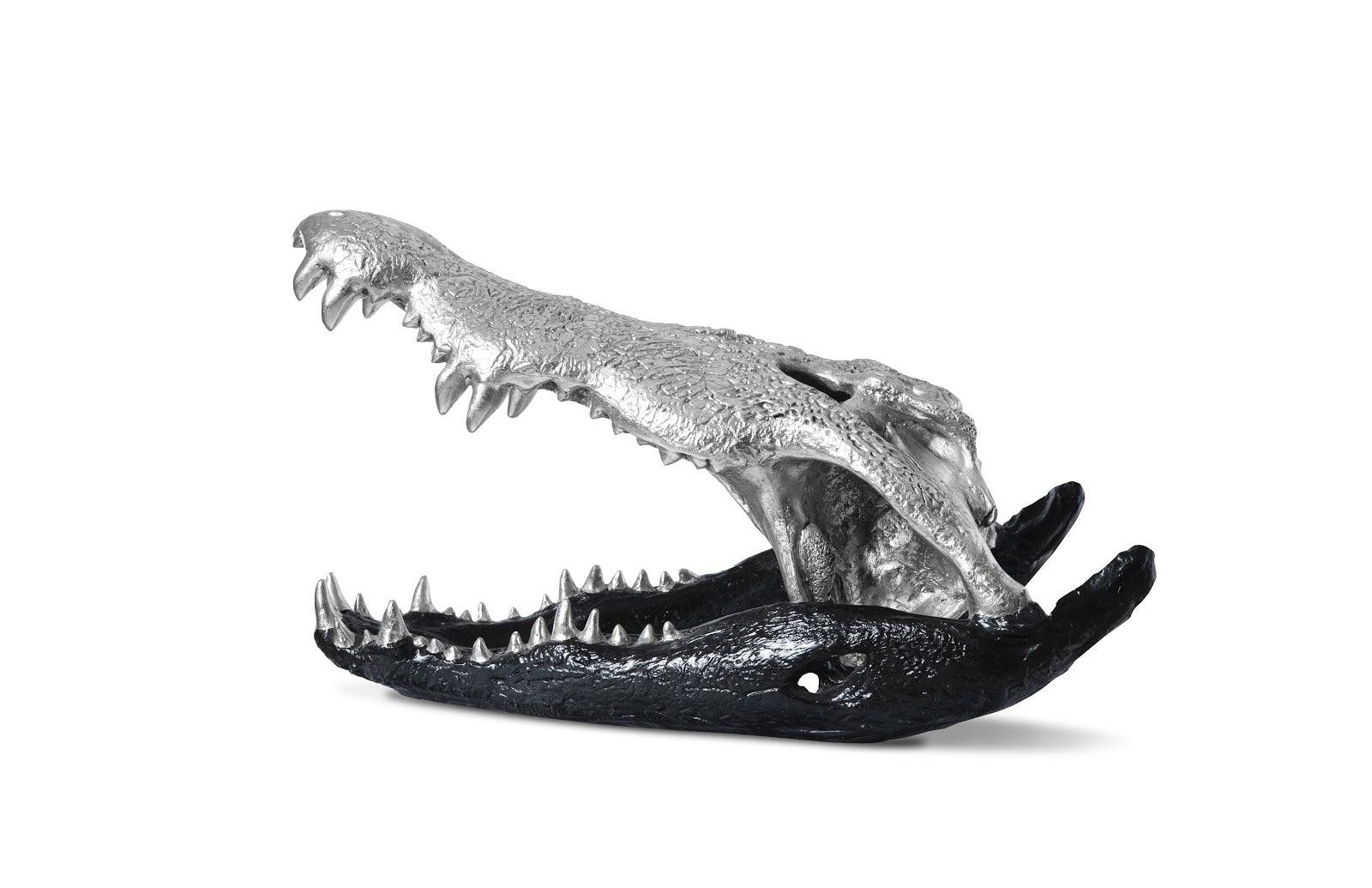 Crocodile Skull, Black/Silver Leaf - Frankwebs