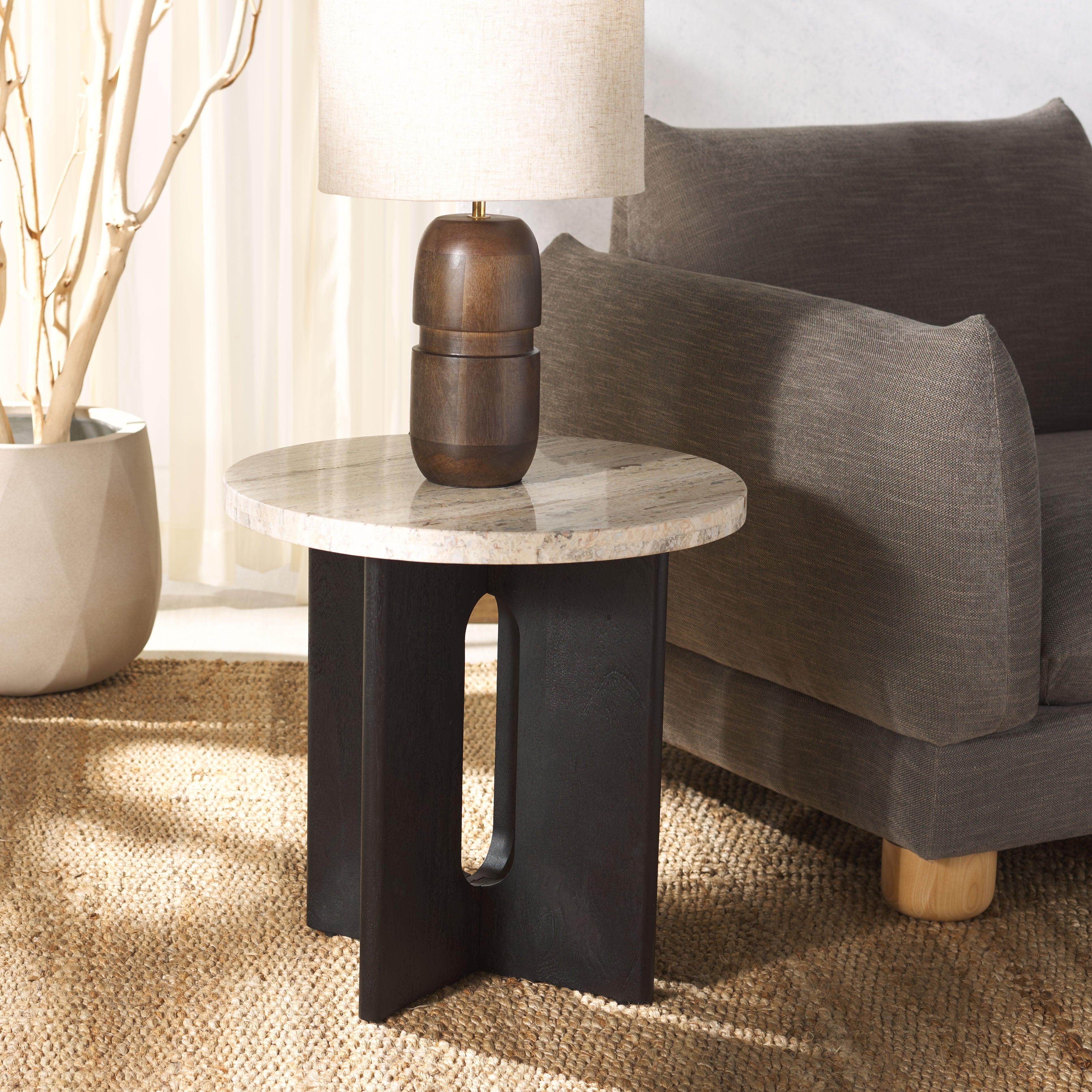 Shayna Travertine Accent Table - Frankwebs