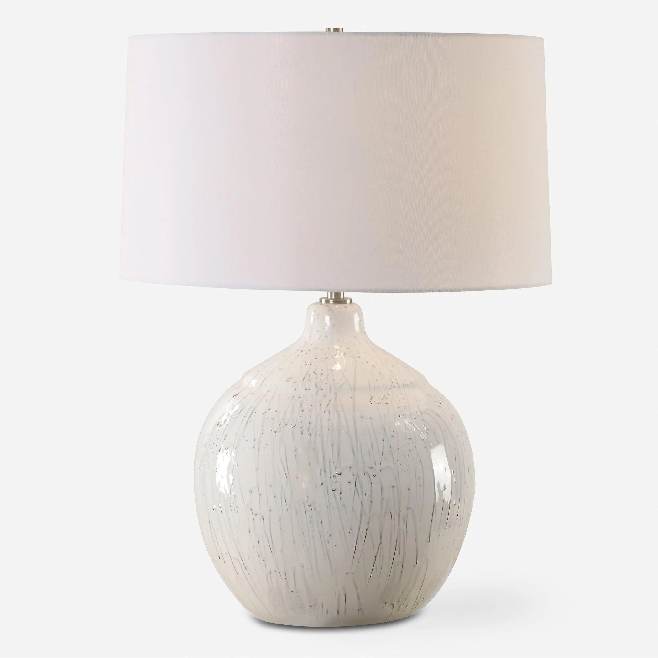 Dribble White Glaze Table Lamp - Frankwebs