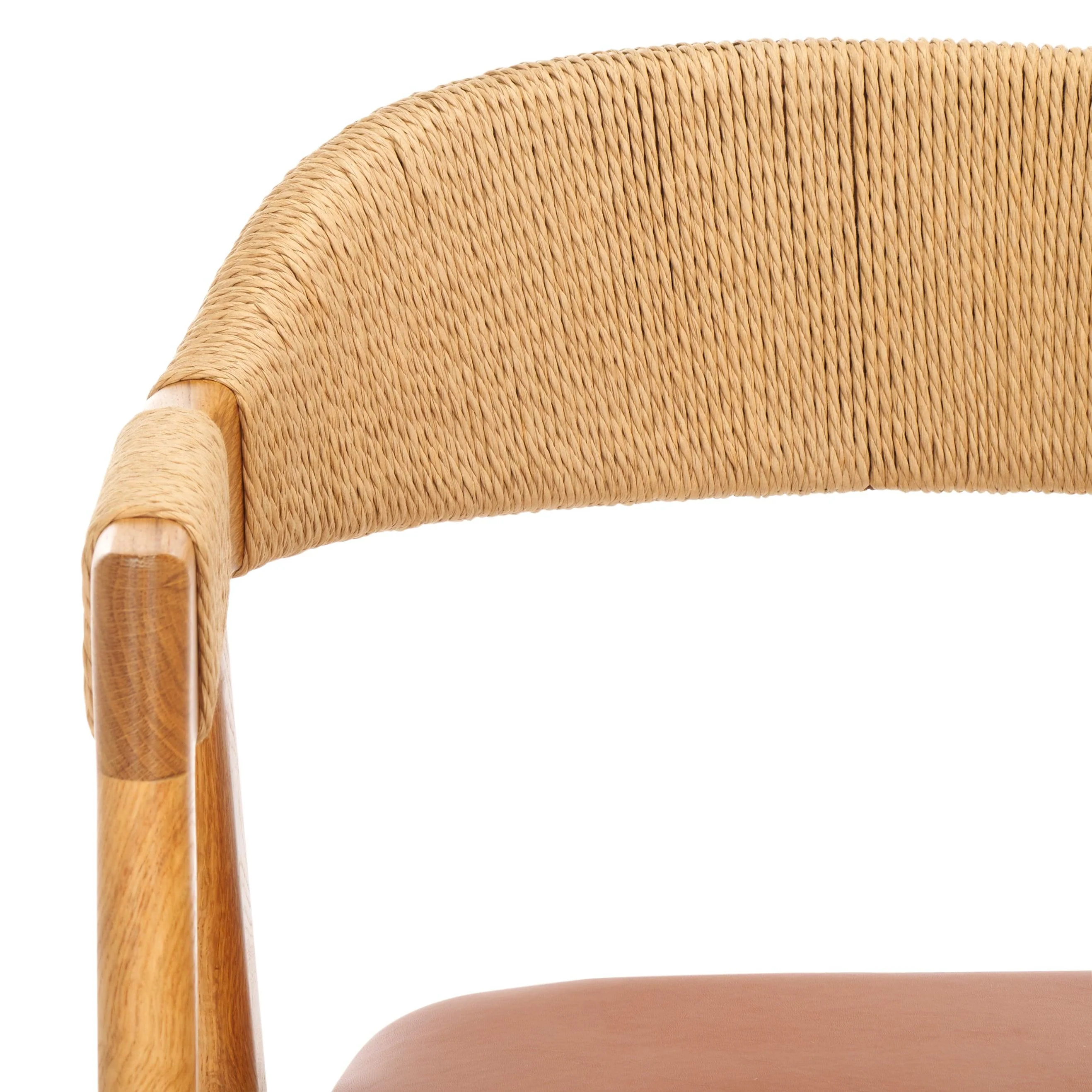 EAMON LEATHER AND CANE DINING CHAIR - Frankwebs