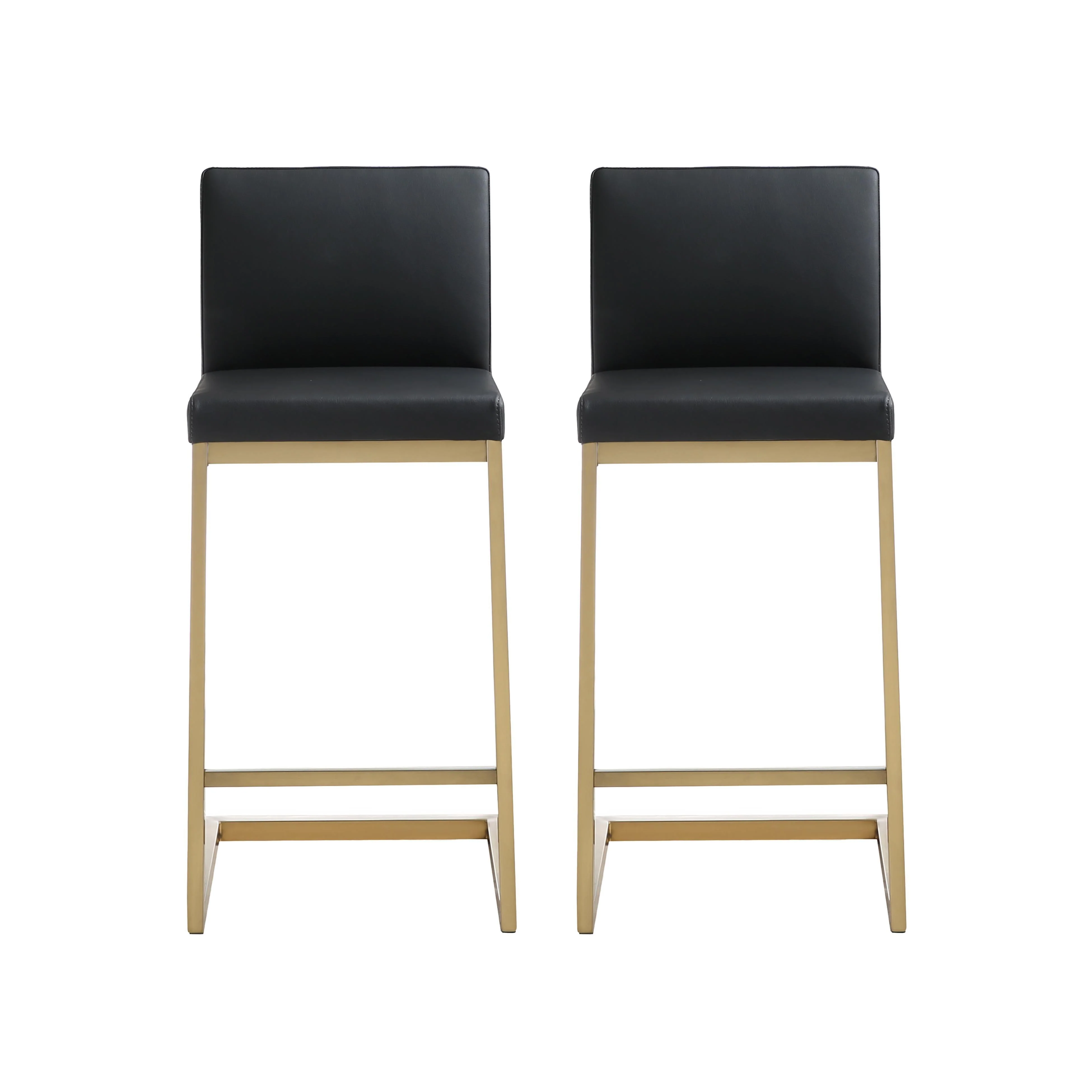 Parma Black Gold Steel Counter Stool (Set of 2) - Frankwebs