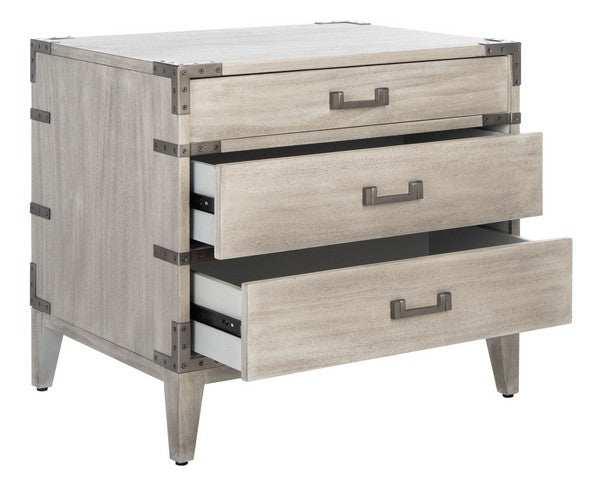 NISHA 3 DRAWER WOOD NIGHTSTAND - Frankwebs