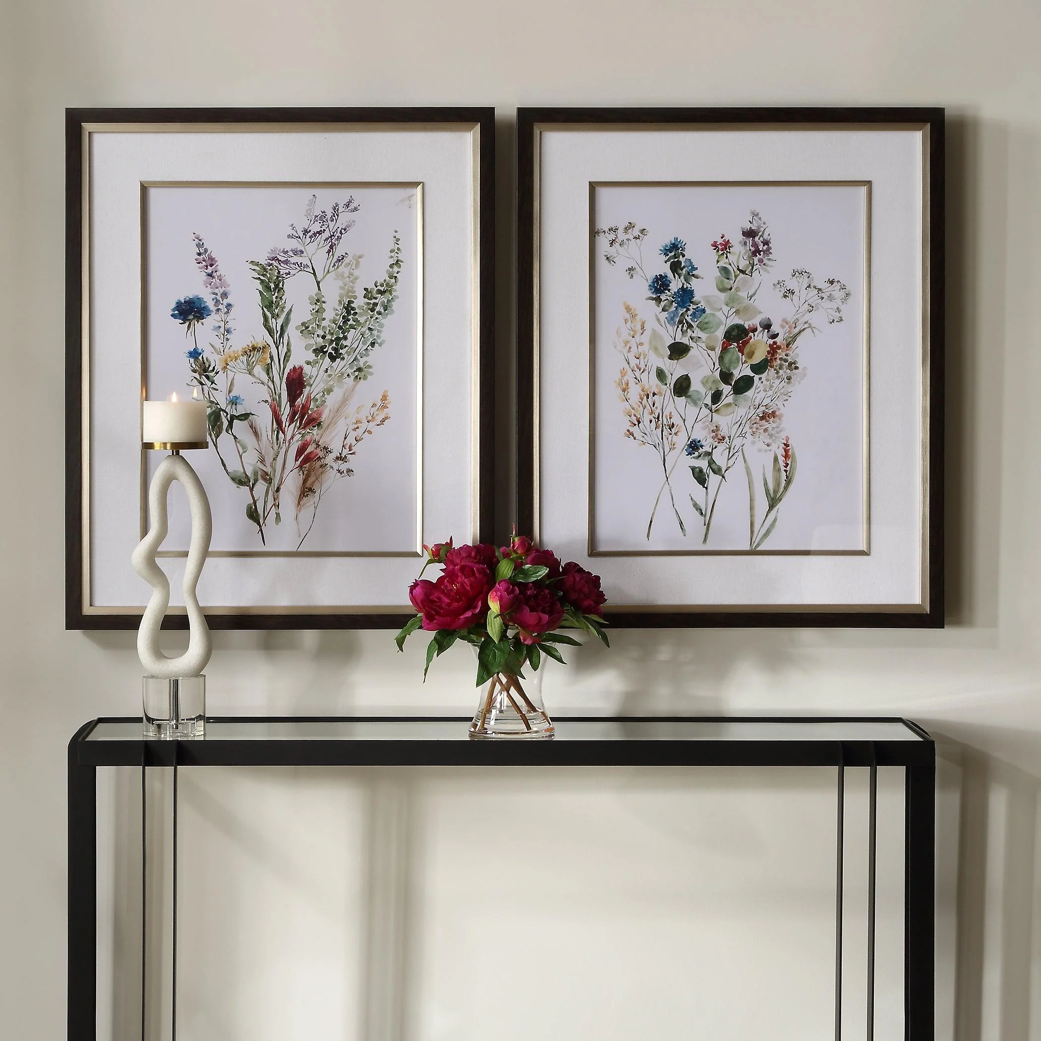 Delicate Flowers Framed Prints, S/2 - Frankwebs