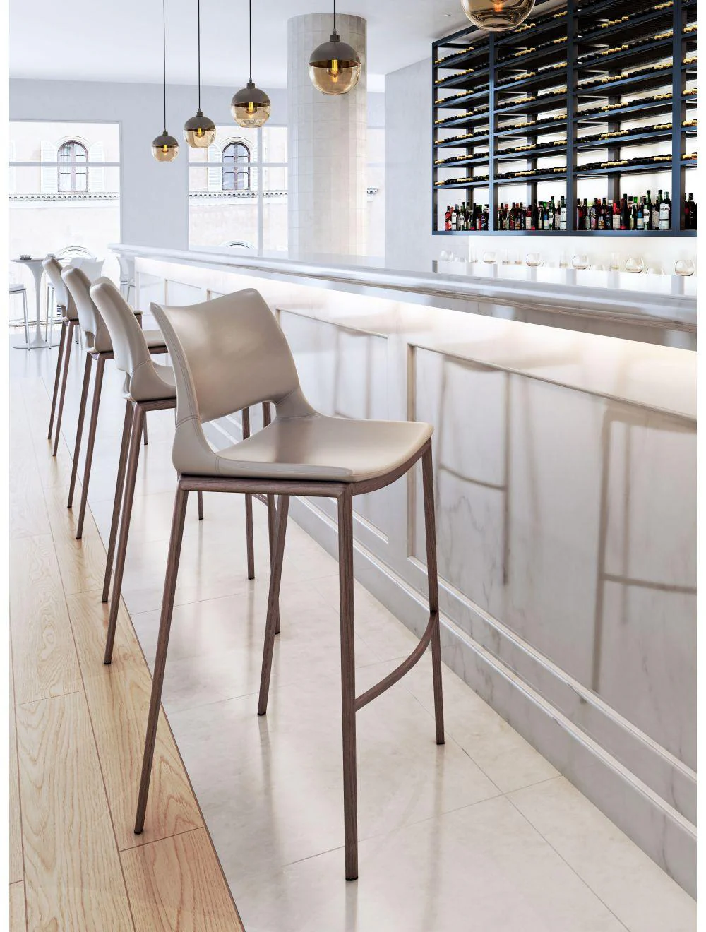 Ace Bar Chair (Set of 2) Gray & Walnut - Frankwebs