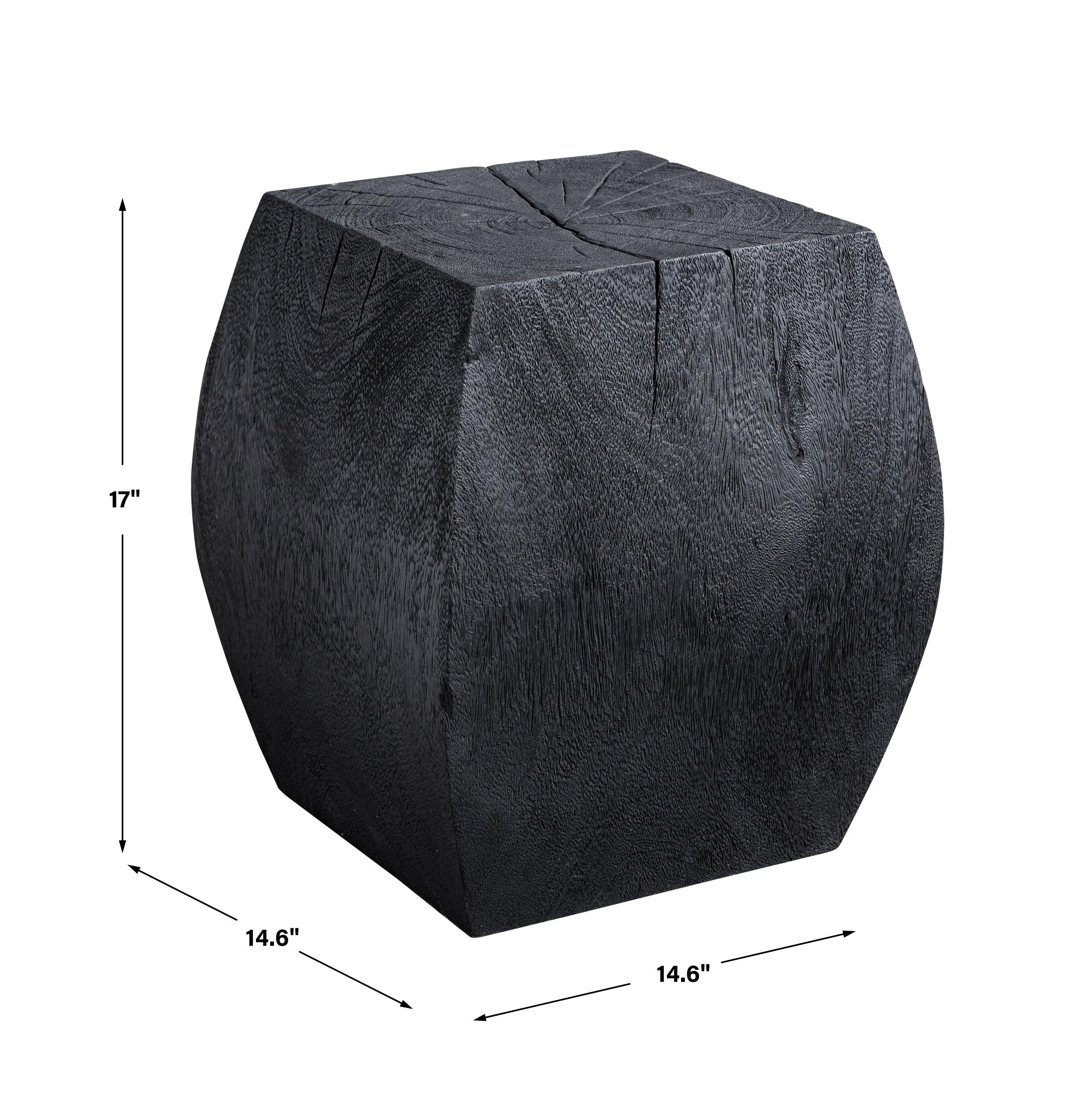 Grove Black Wooden Accent Stool - Frankwebs