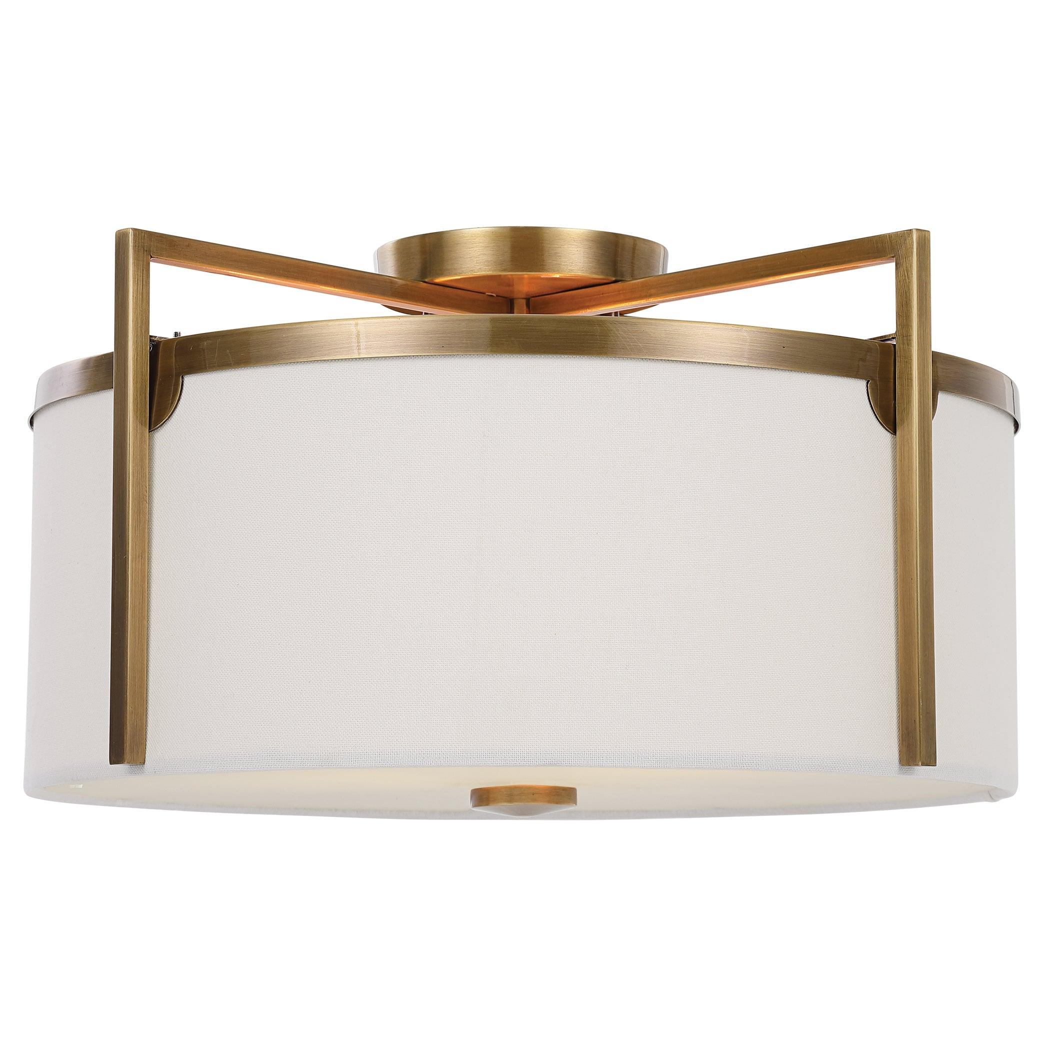 COLFAX BRASS 3 LIGHT SEMI FLUSH - Frankwebs