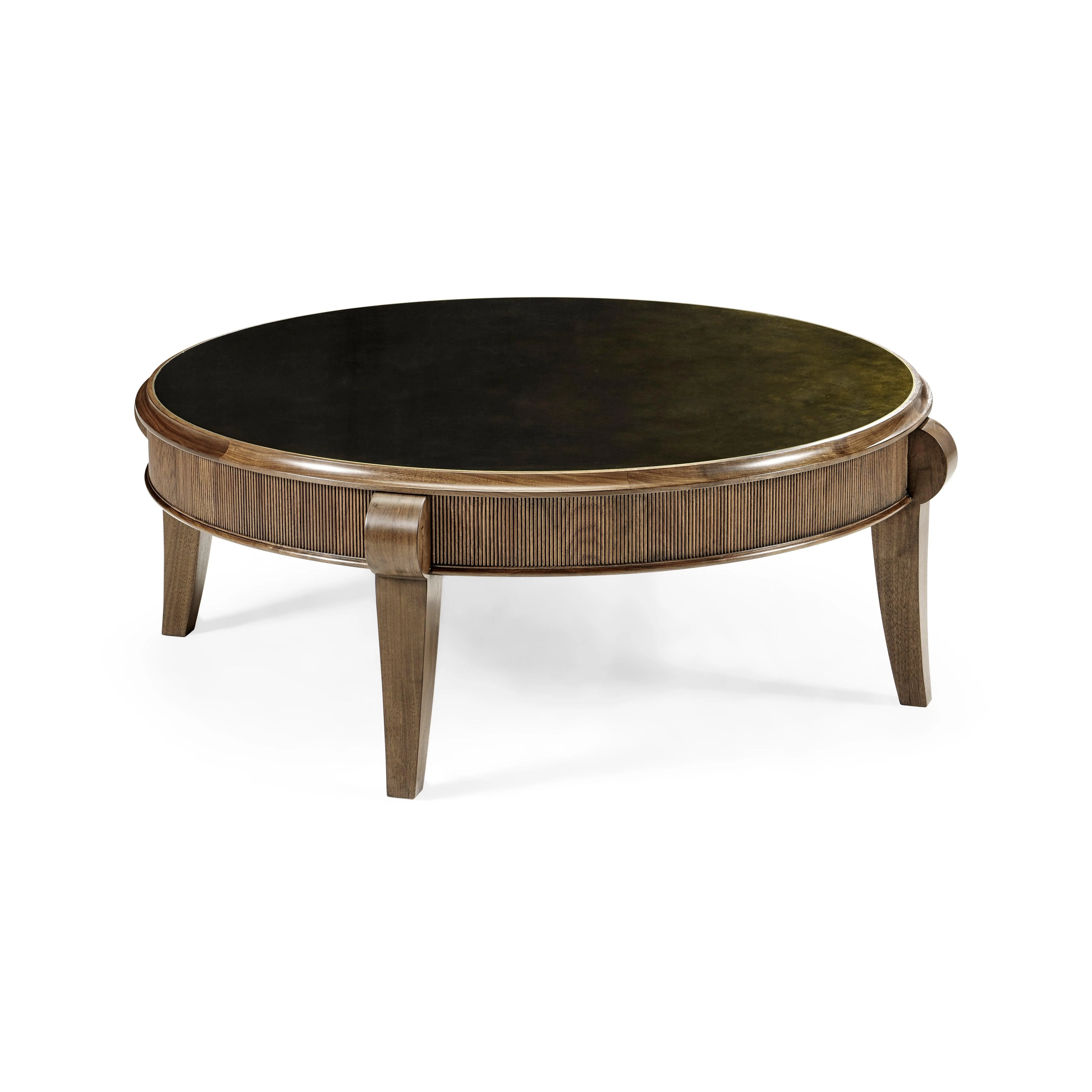 Berkley Circular Walnut & Dark Moss Bronze Cocktail Table - Frankwebs