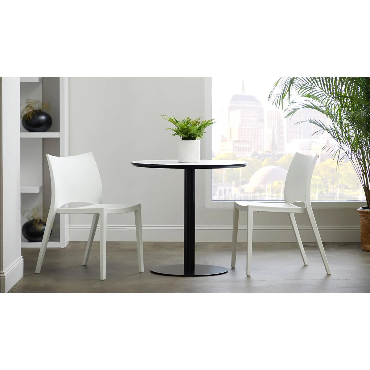 LESLIE STACKING SIDE CHAIR IN WHITE - SET OF 2 - Frankwebs