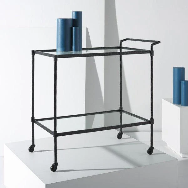 Isabellina Metal And Glass Bar Cart - Frankwebs