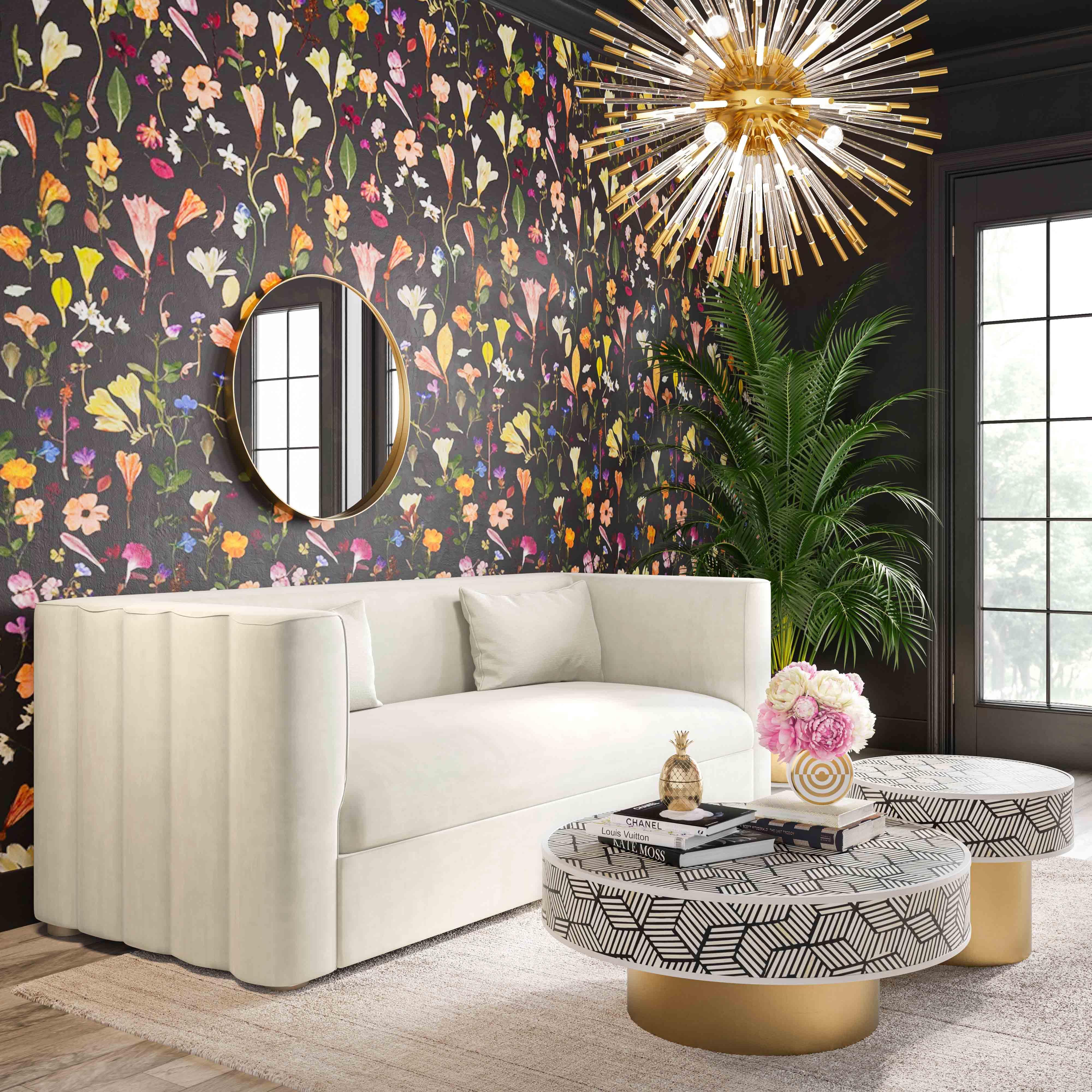 Callie Cream Velvet Sofa - Frankwebs