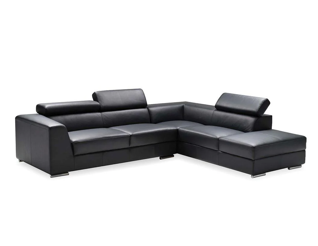 ICON Sectional RSF Chaise Adjustable Headreat / Polished Steel Legs - Frankwebs