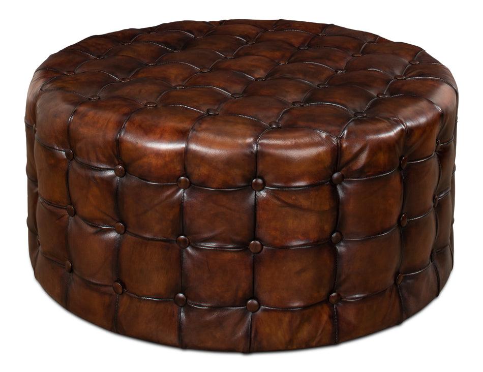 Leather Tufted Ottoman - Frankwebs
