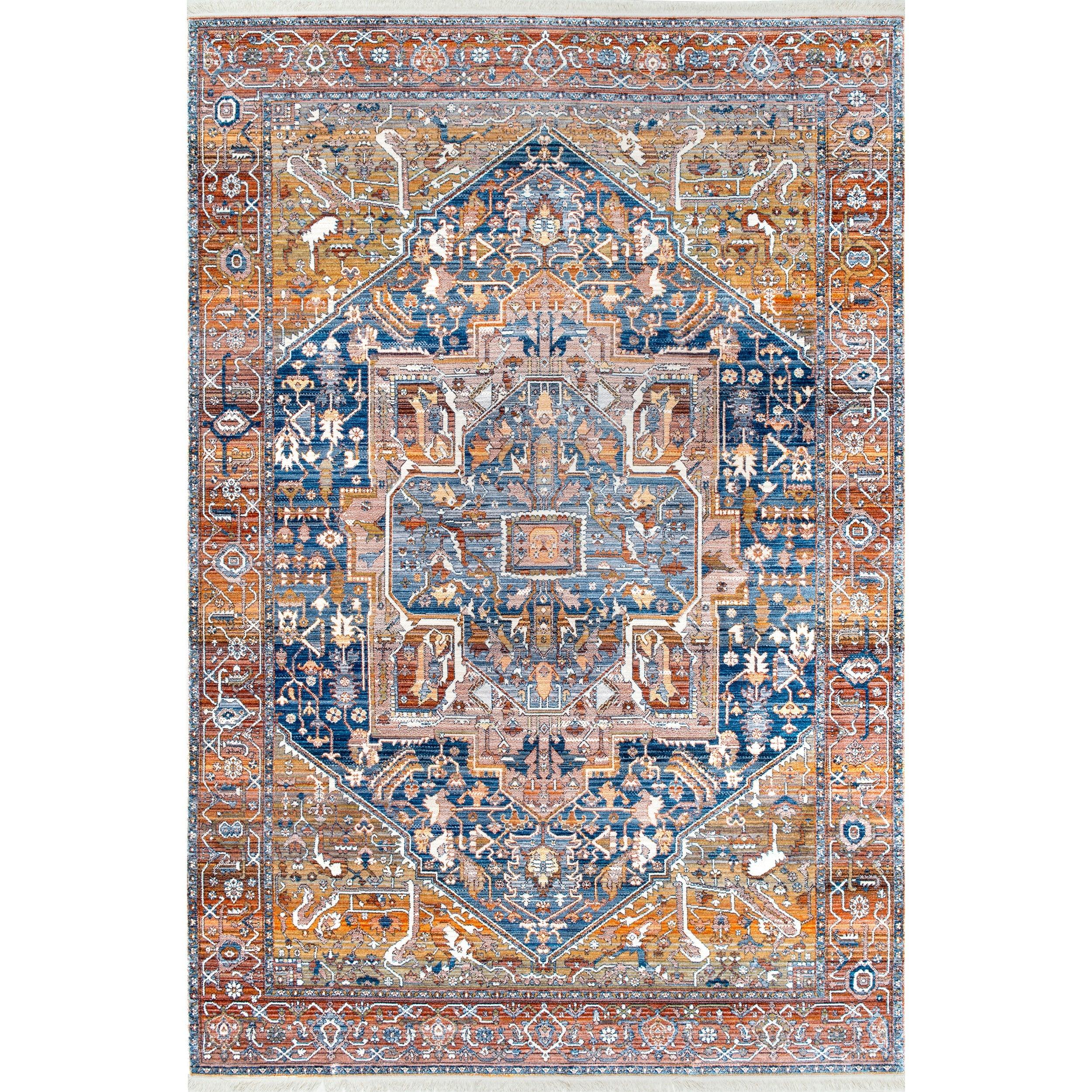 Harriet Vintage Medallion Fringe Area Rug - Frankwebs