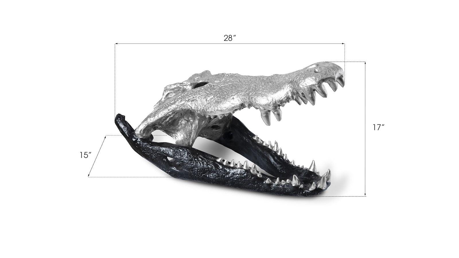Crocodile Skull, Black/Silver Leaf - Frankwebs