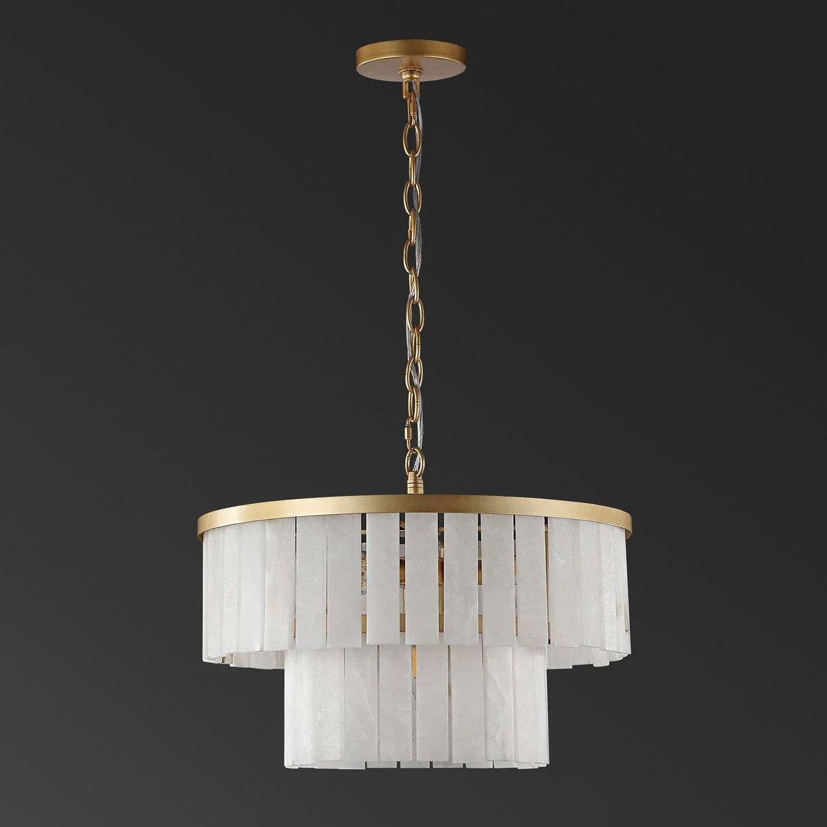 KIANDRA MARBLE 2 TIER CHANDELIER - Frankwebs