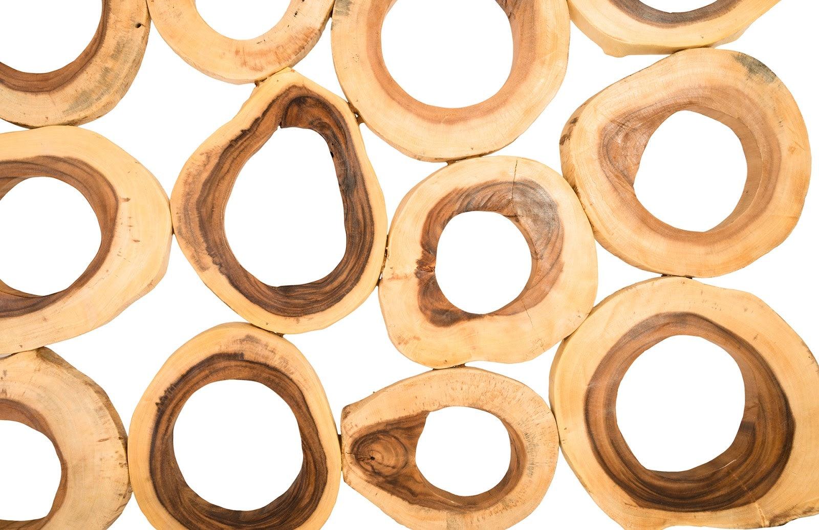 Chuleta Rings Wall Art, Chamcha Wood, Rectangular - Frankwebs