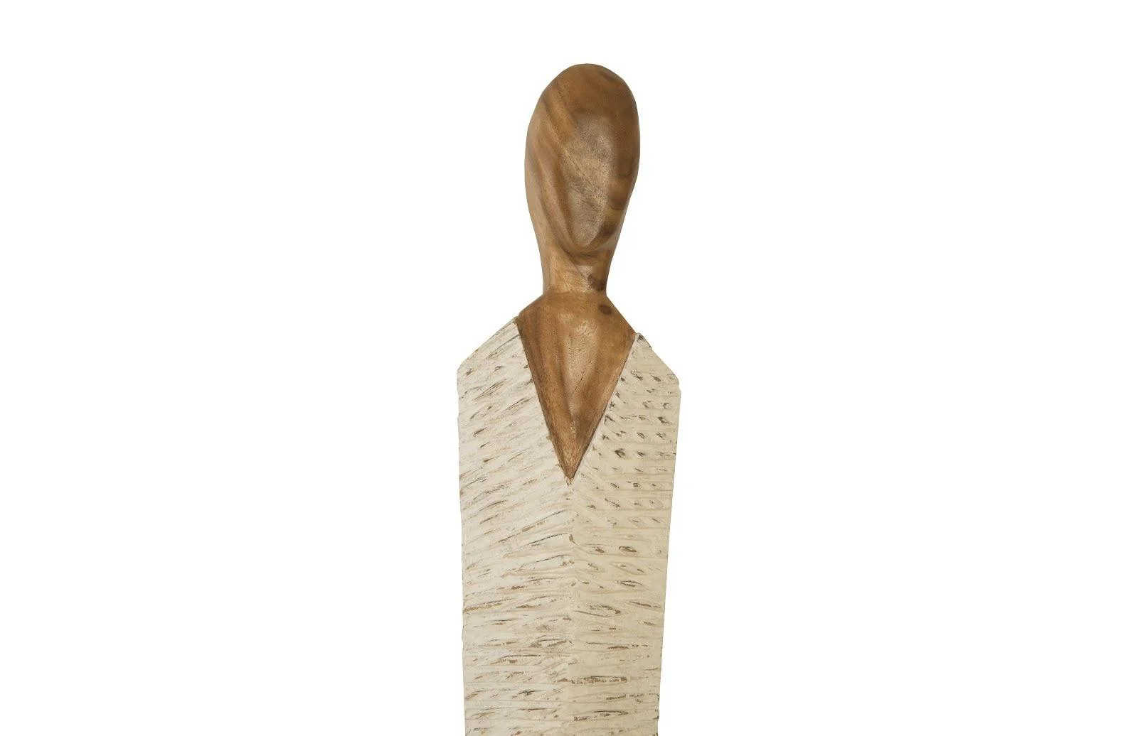 Vested Female Sculpture, Large, Chamcha, Natural, White, Gold - Frankwebs