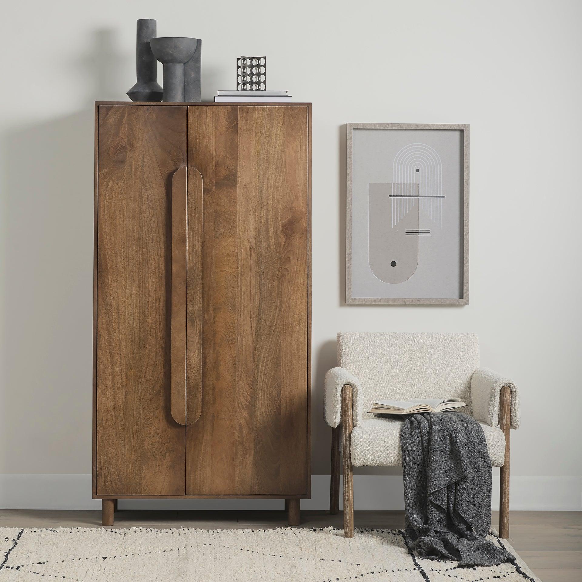 Astrid Medium Brown Wood Armoire - Frankwebs