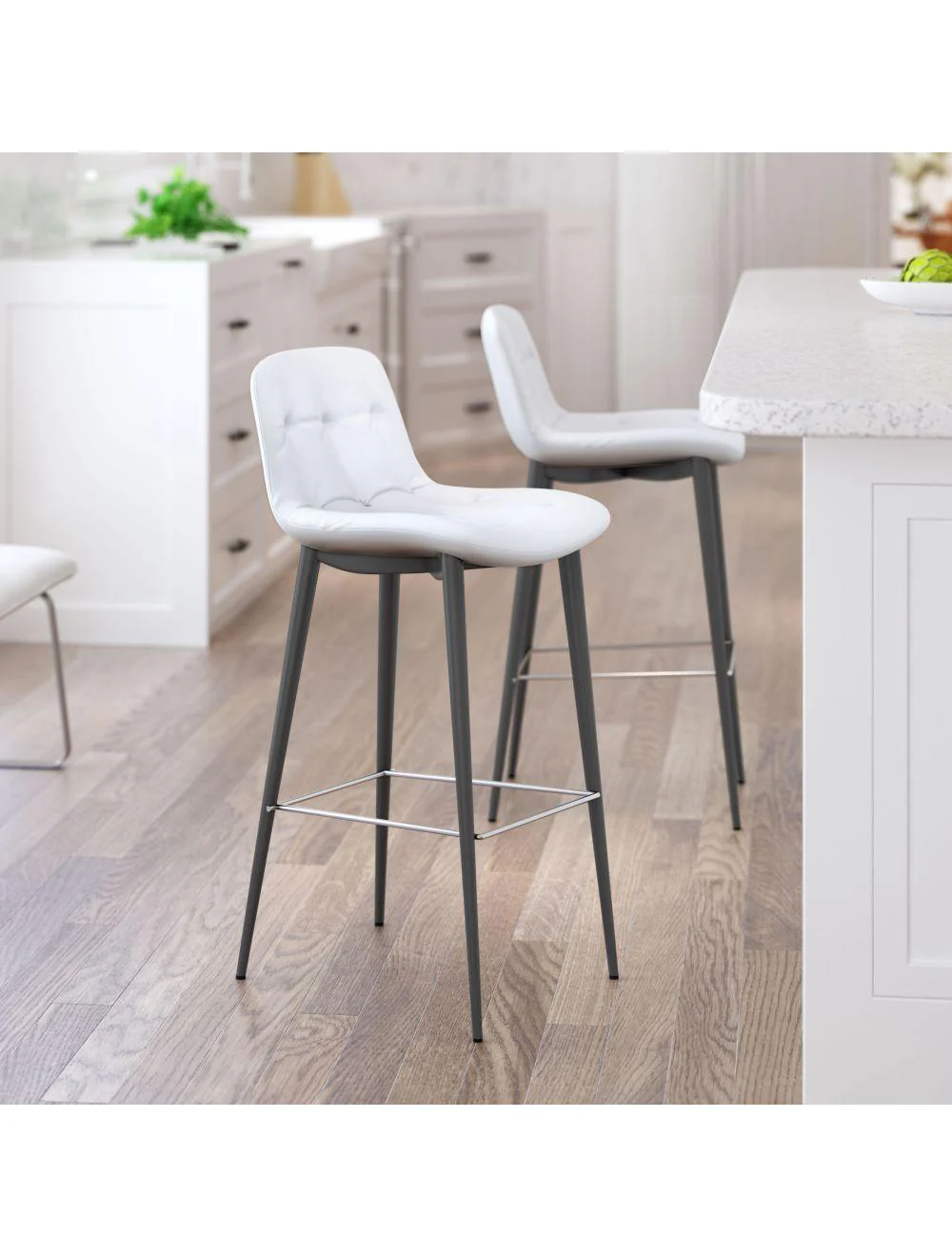 Tangiers Bar Chair (Set of 2) White - Frankwebs