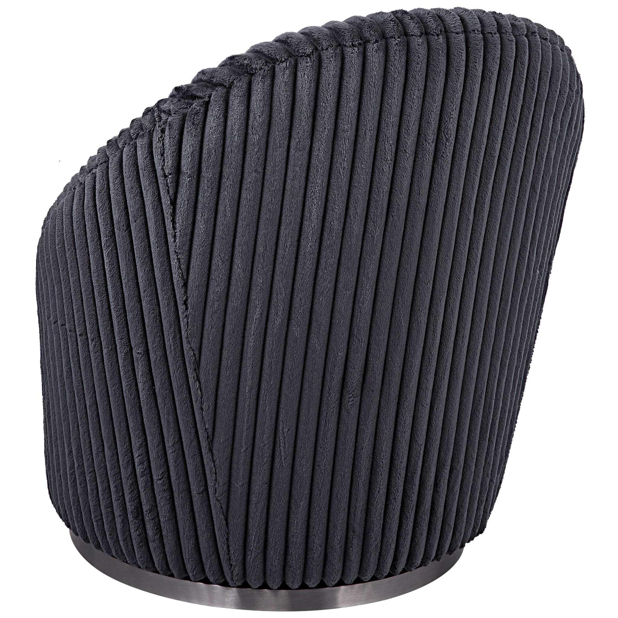 Crue Gray Fabric Swivel Chair - Frankwebs