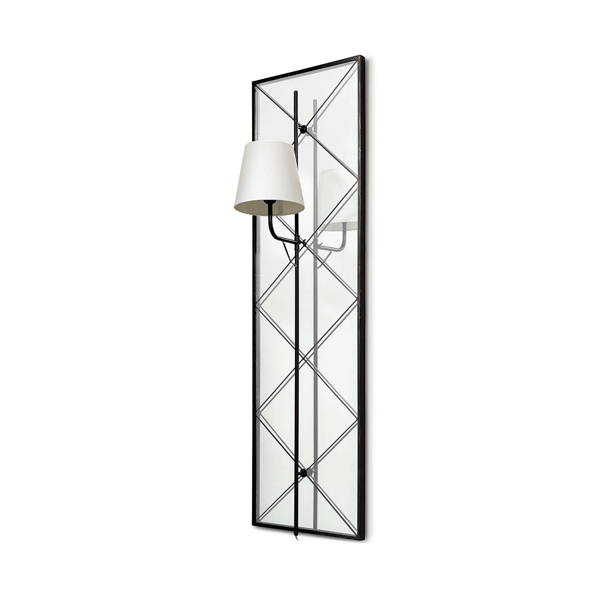 Krissta Black Metal and Mirror Wall Sconce - Frankwebs