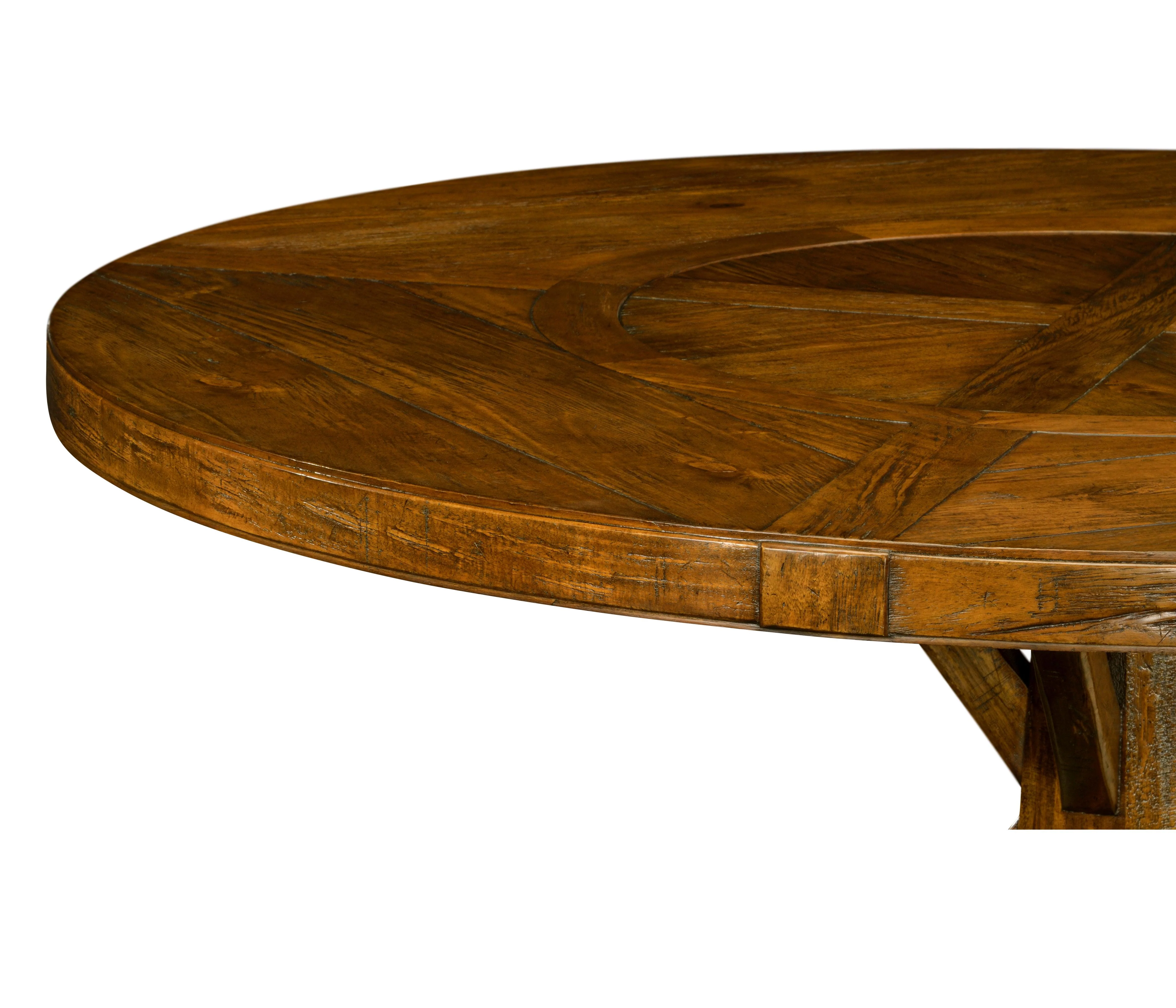 Casual Accents Country Walnut Round Dining Table 60
