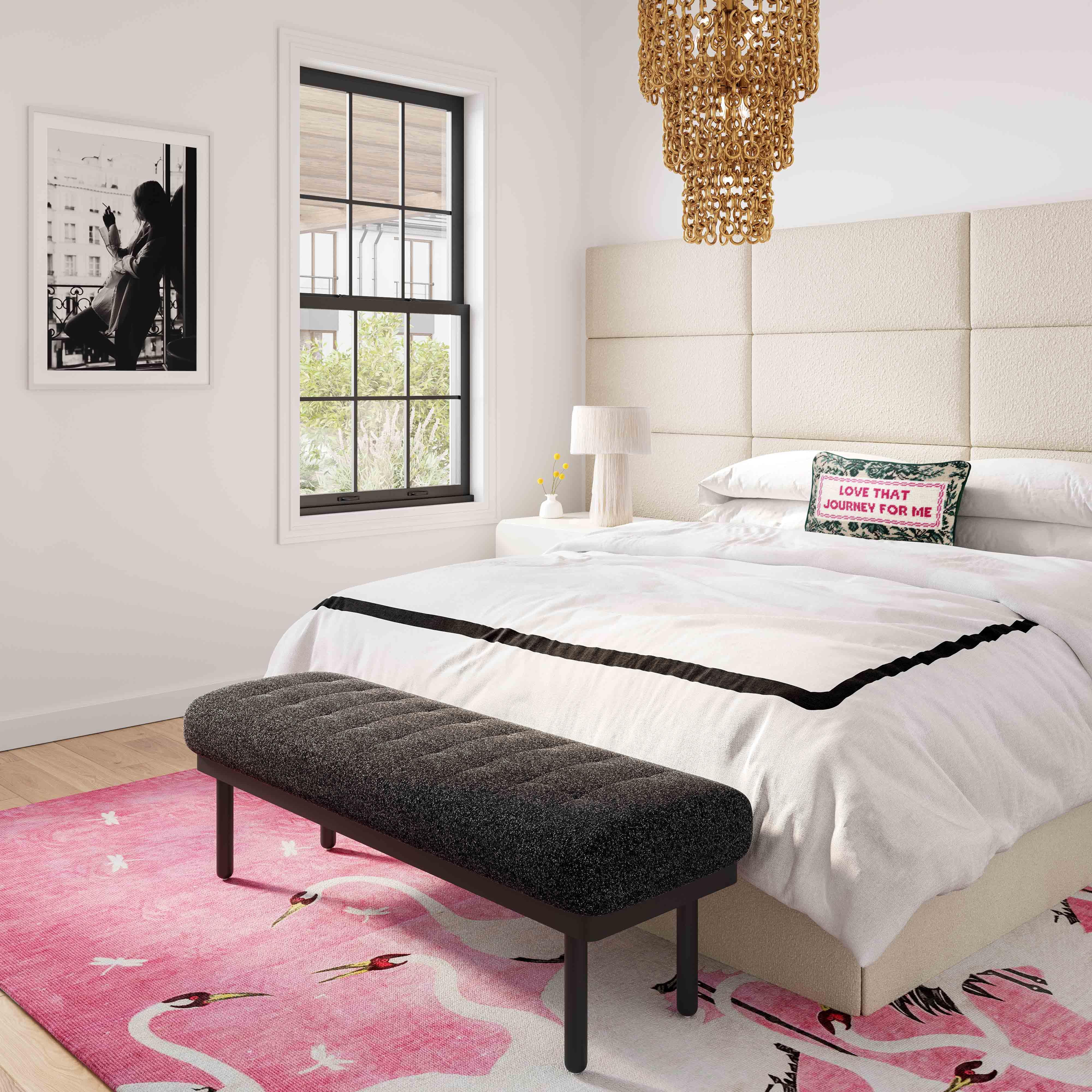 Olivia Black Boucle Bench - Frankwebs