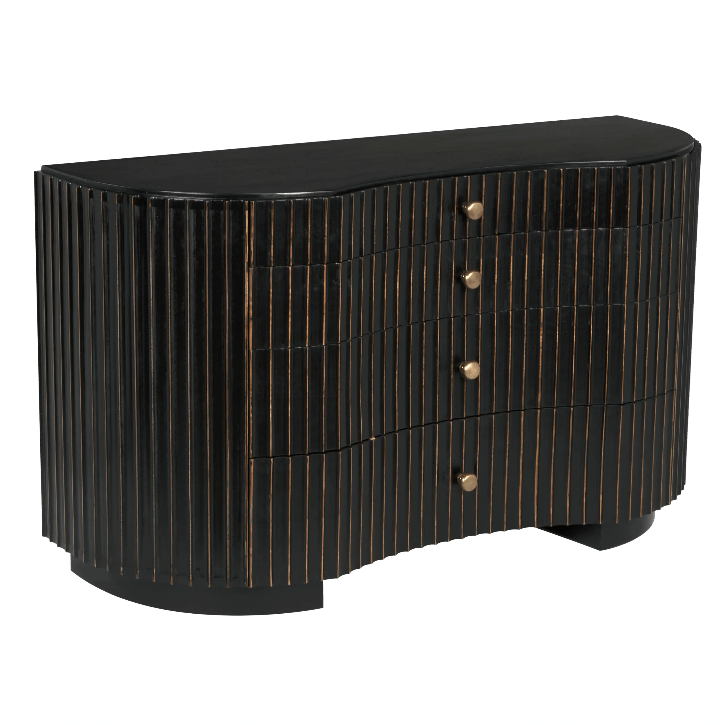 Irene Dresser, Hand Rubbed Black with Light Brown Trim - Frankwebs