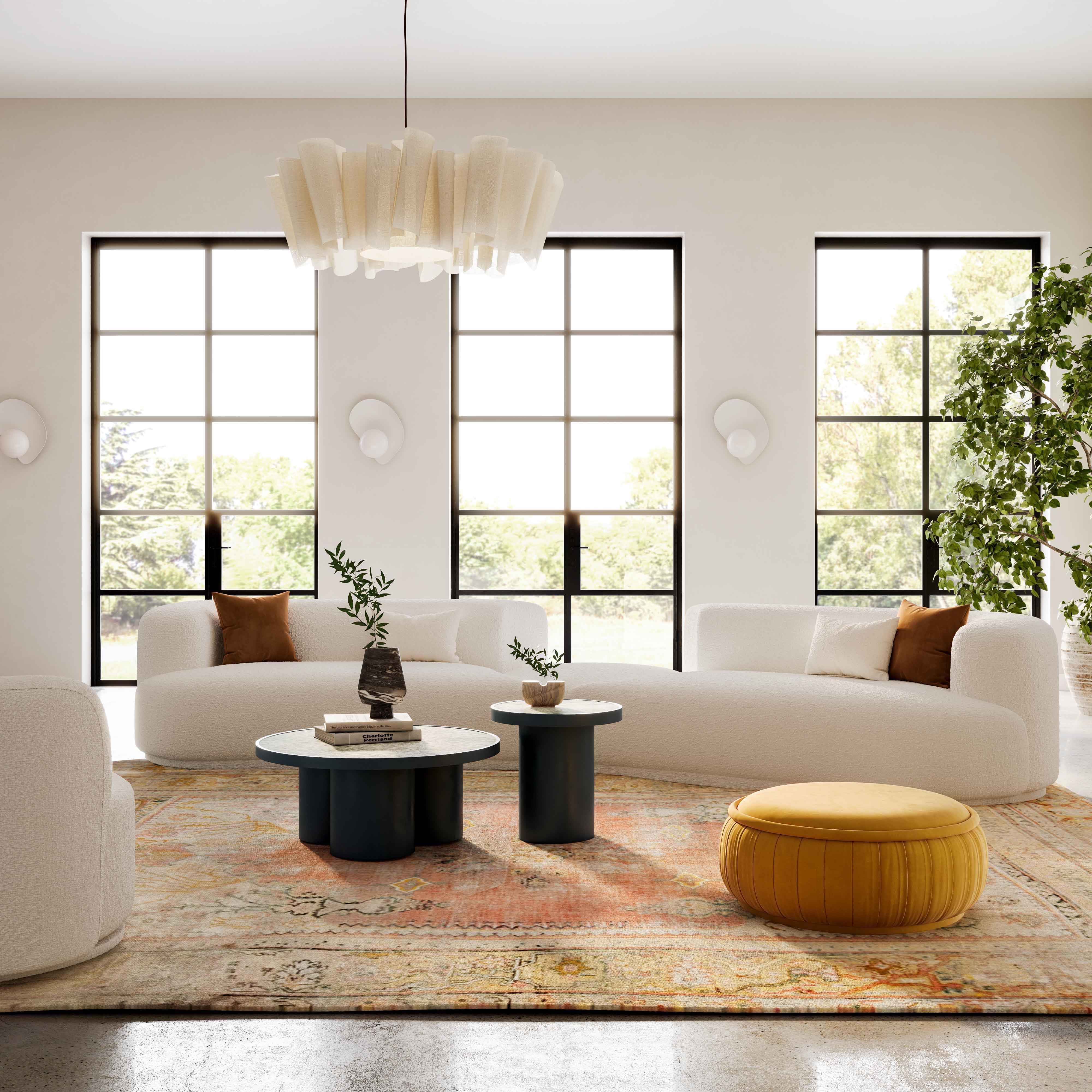 Fickle Cream Boucle 3-Piece Modular Sectional - Frankwebs