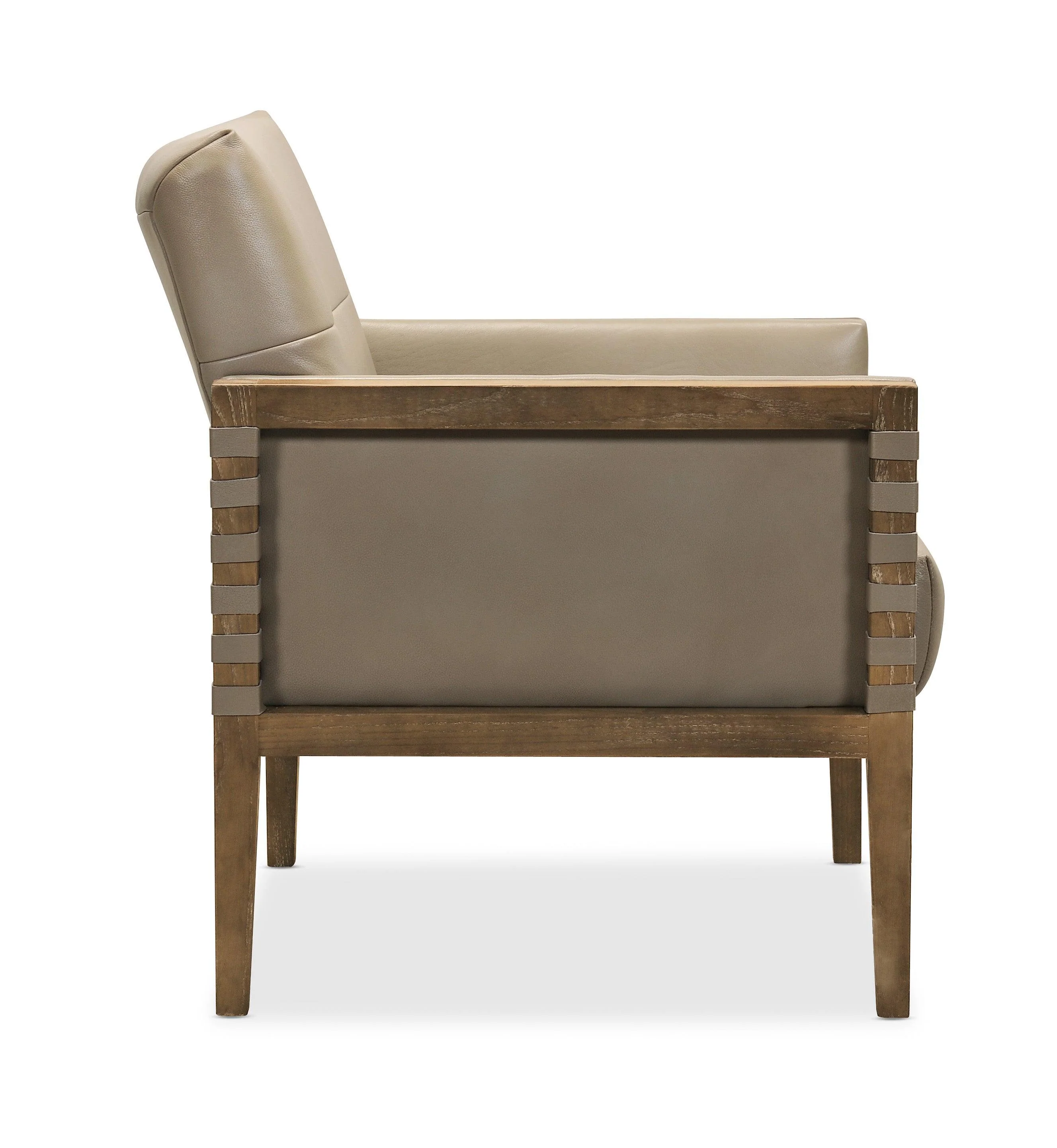 Carverdale Leather Club Chair withWood Frame - Frankwebs