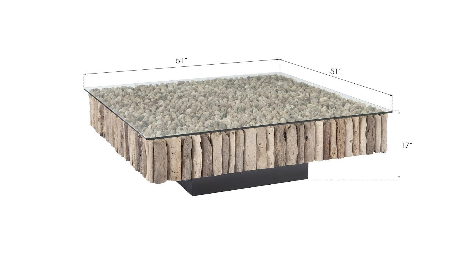 Manhattan Coffee Table, Square, with Glass - Frankwebs