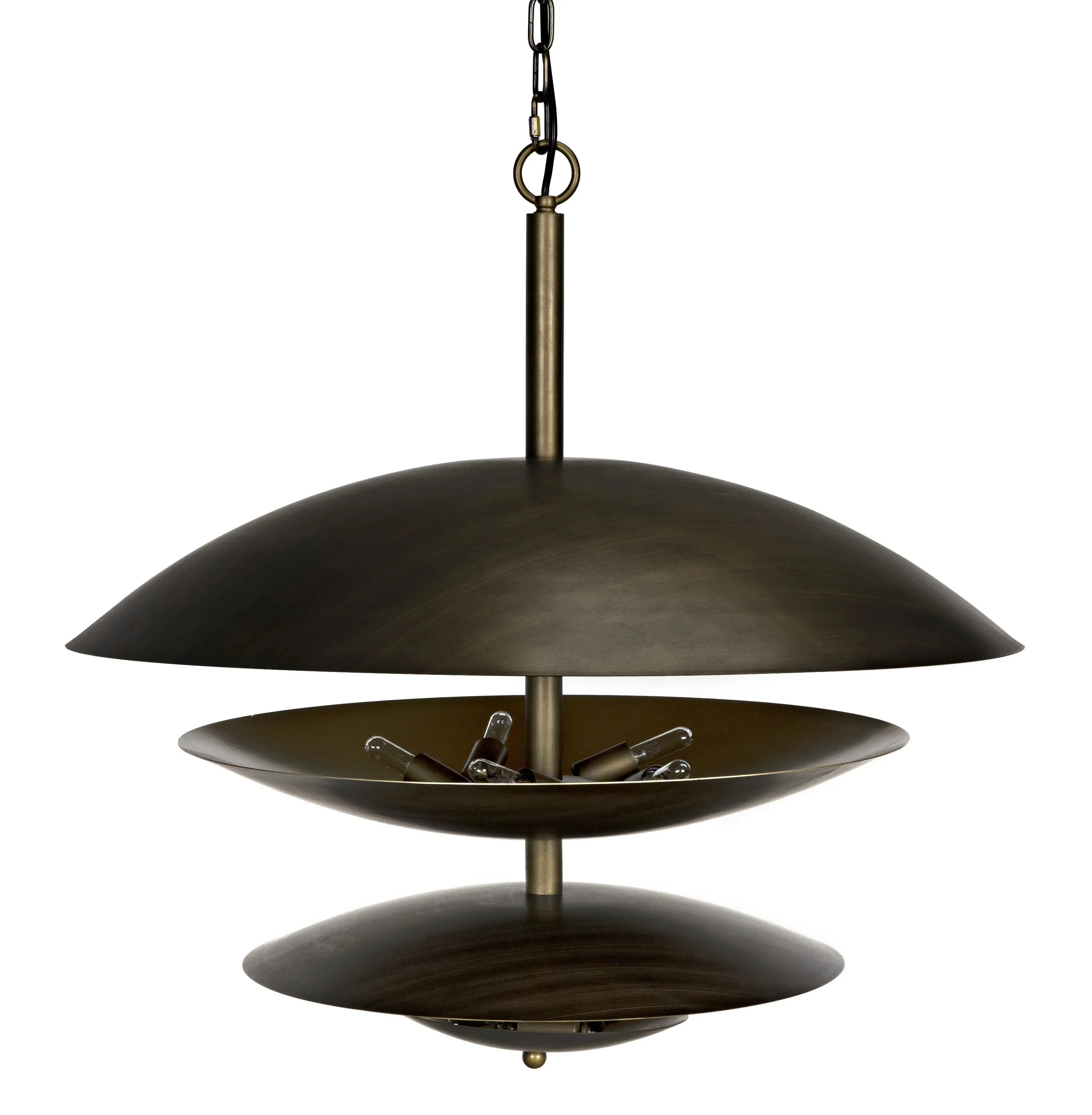 Nora Chandelier, Metal with Aged Brass Finish - Frankwebs