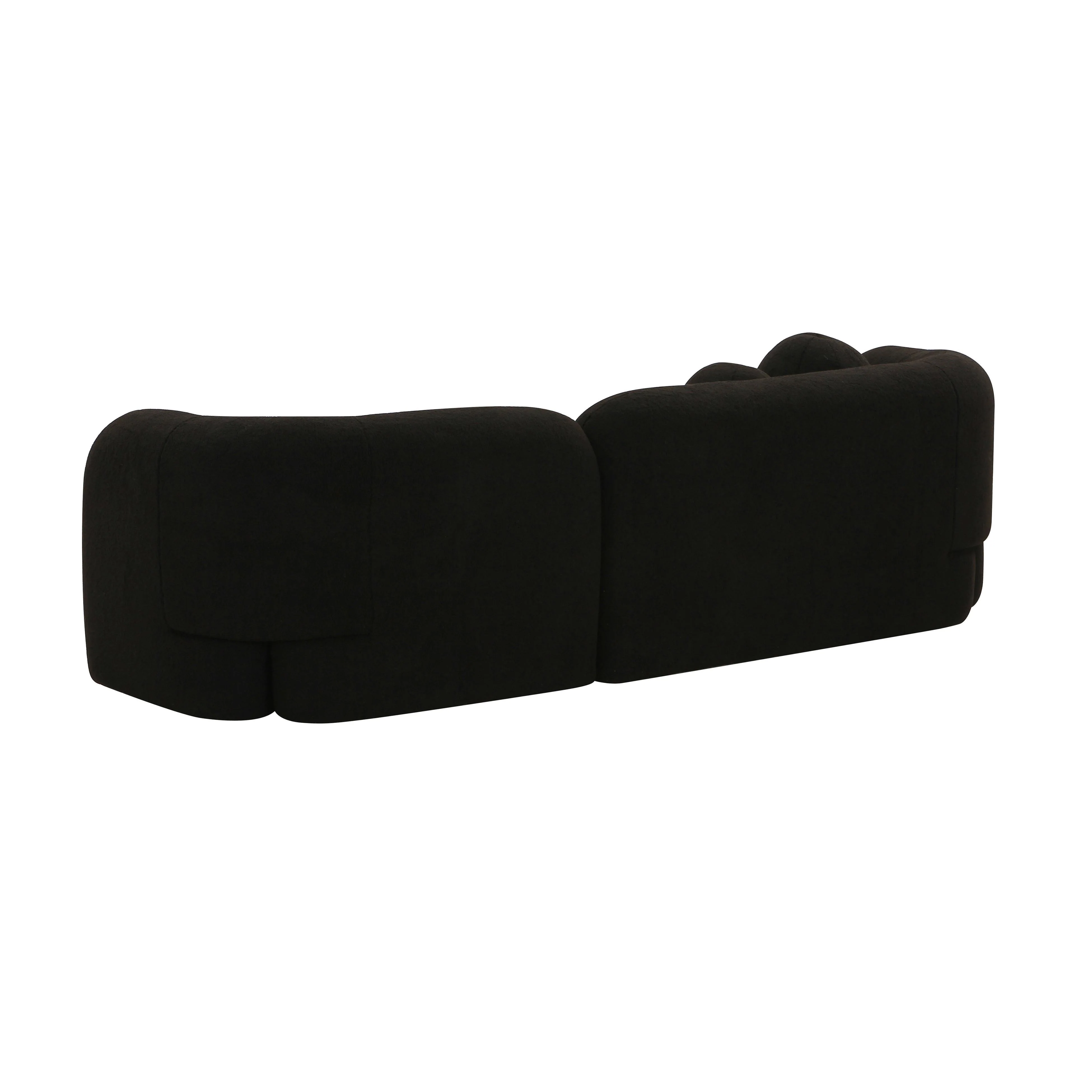 Amelie Black Faux Fur Sofa - Frankwebs